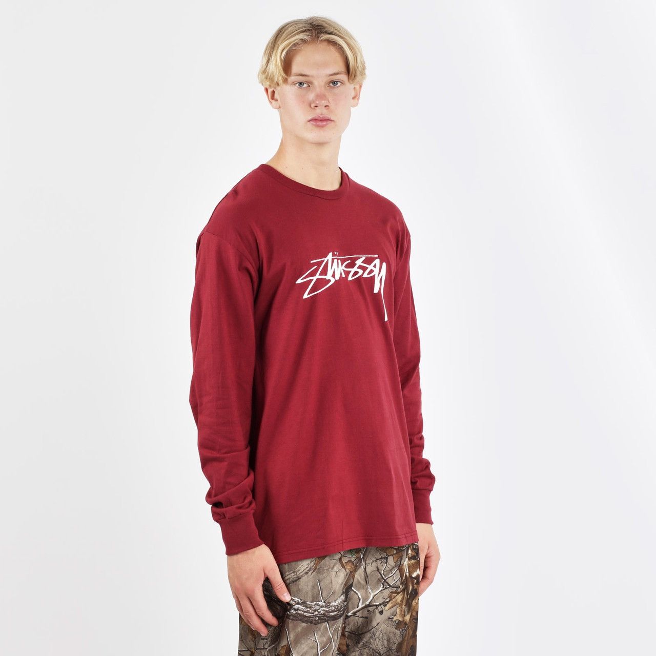 Stussy Stussy Smooth Stock L/S Shirt Burgundy Size US S / EU 44-46 / 1 - 3 Thumbnail
