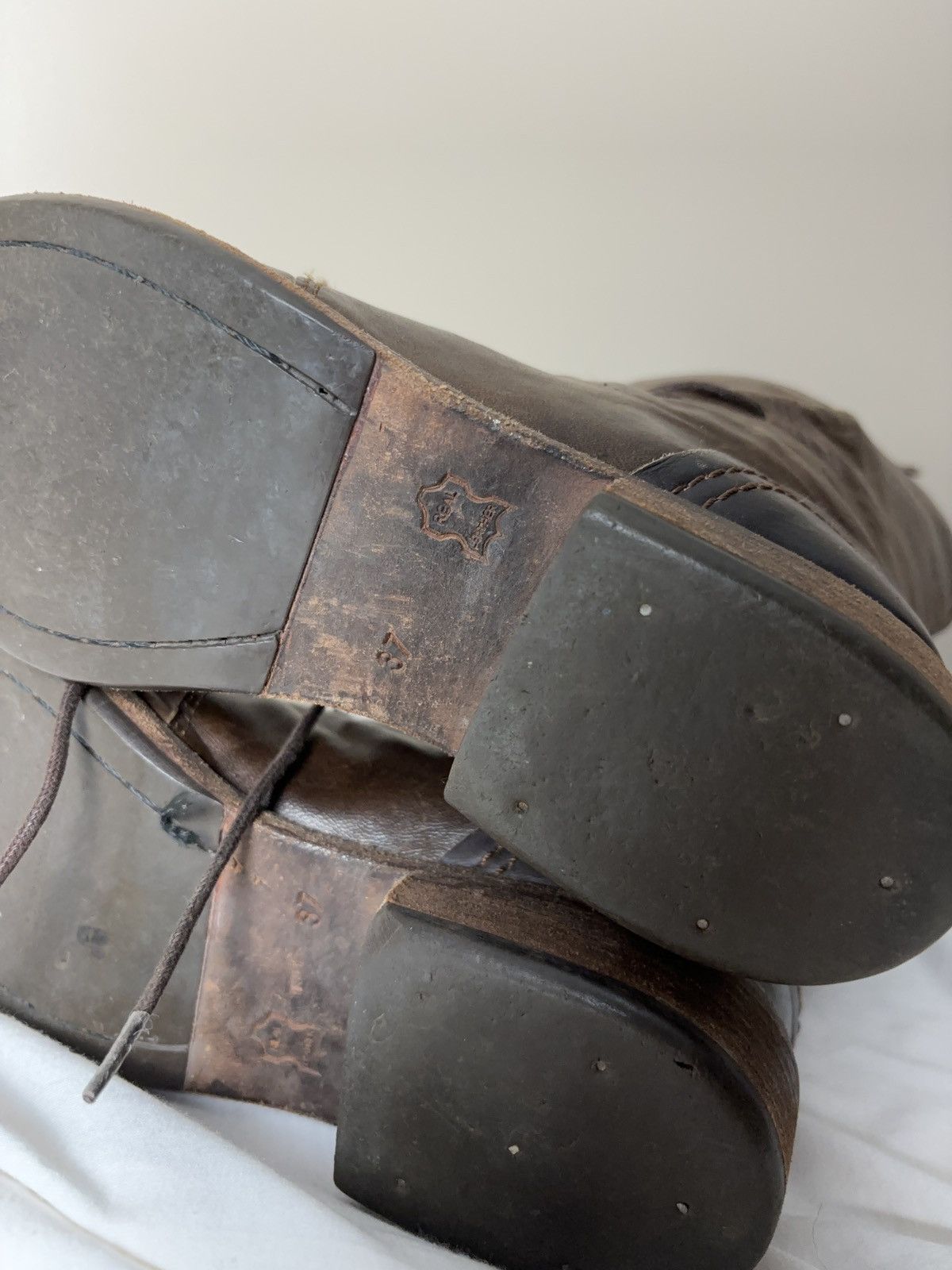 Leather LEATHER BONDAGE MOTO BOOTS LACE UP Size US 7 / IT 37 - 14 Thumbnail