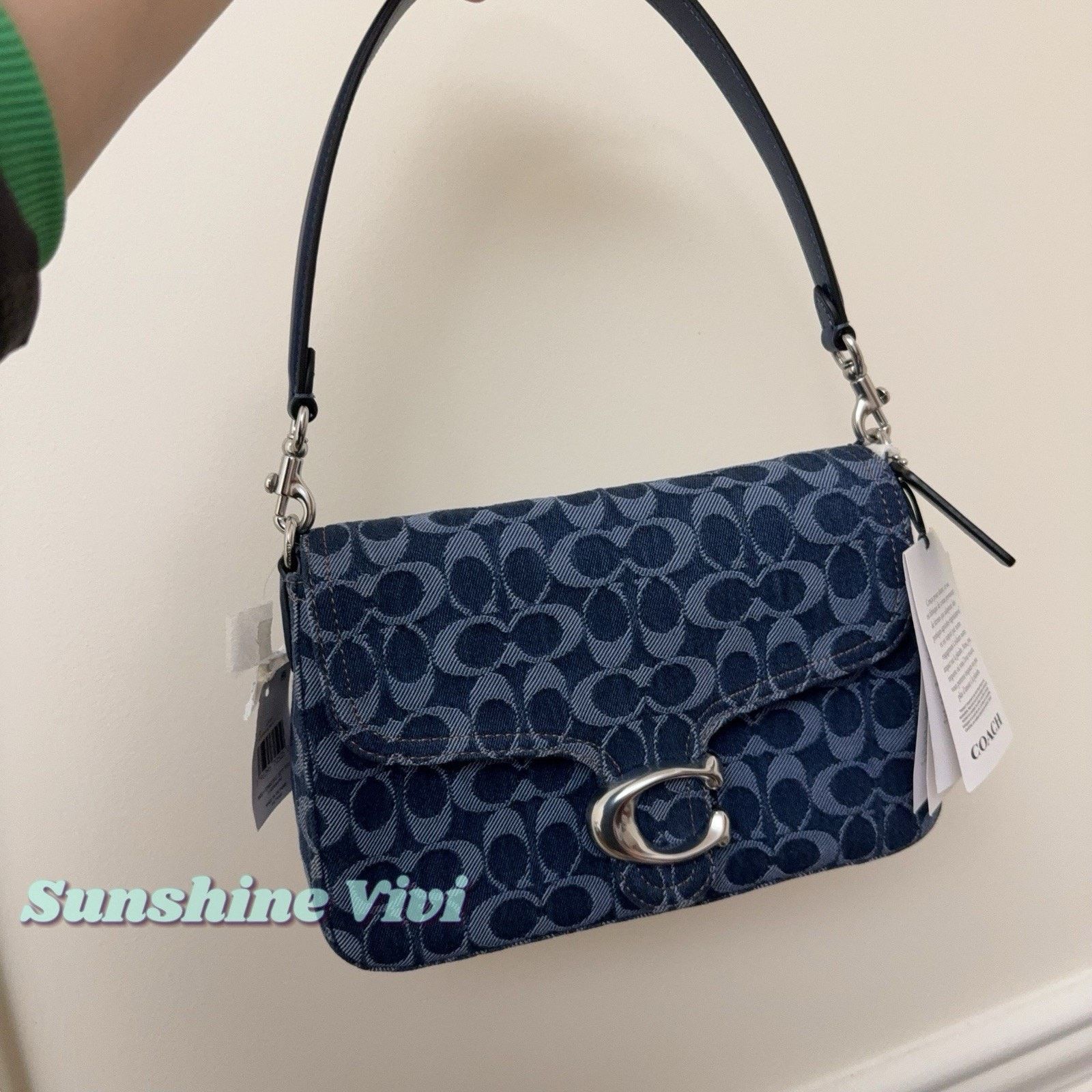 Coach NWT COACH Chain Tabby Shoulder Bag Denim Deep Blue CAN00 Size ONE SIZE - 4 Thumbnail