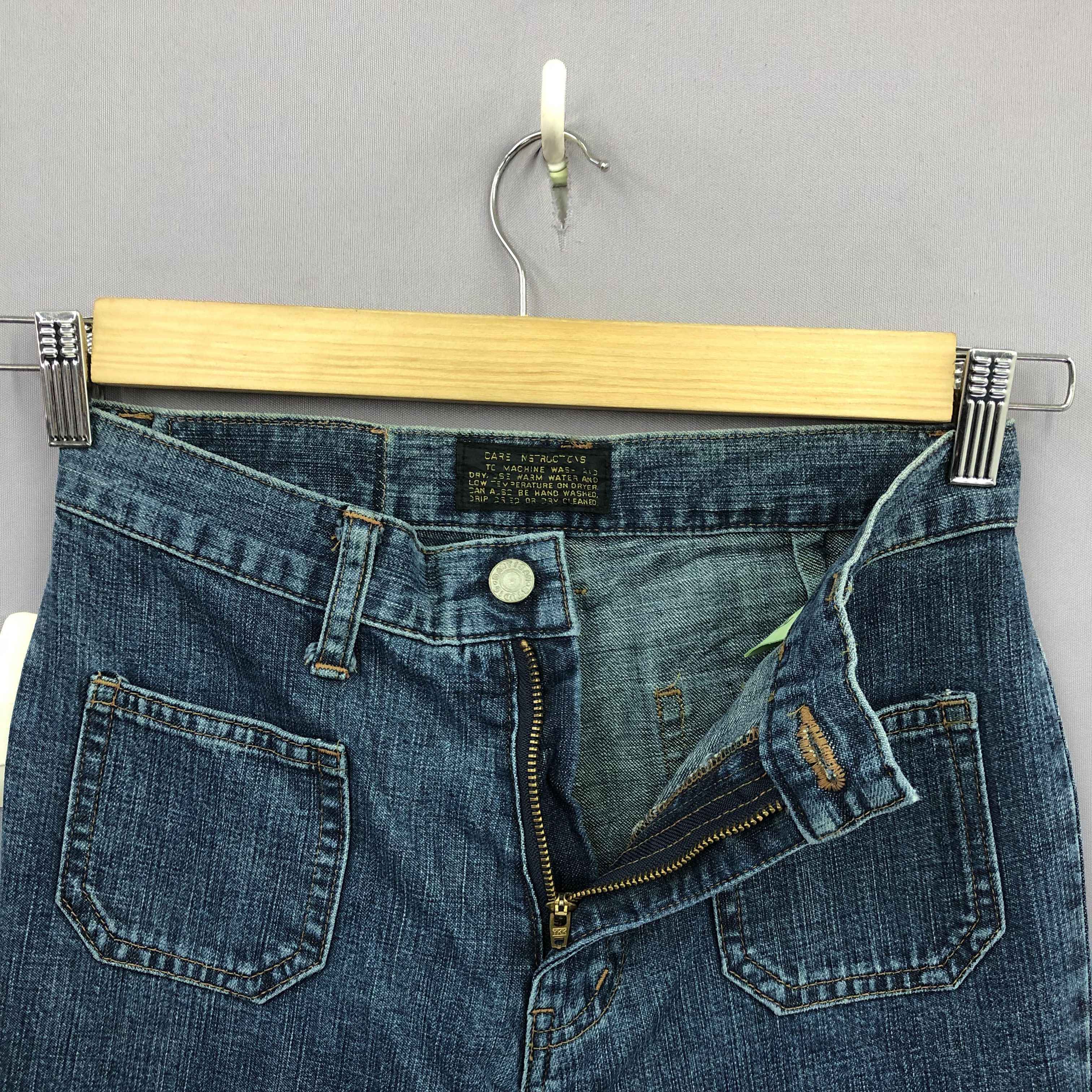 Japanese Brand Vintage NWT 90s Studio D'Artisan Bush Pants Flare Blue Jeans Size 26" / US 2 / IT 38 - 5 Thumbnail