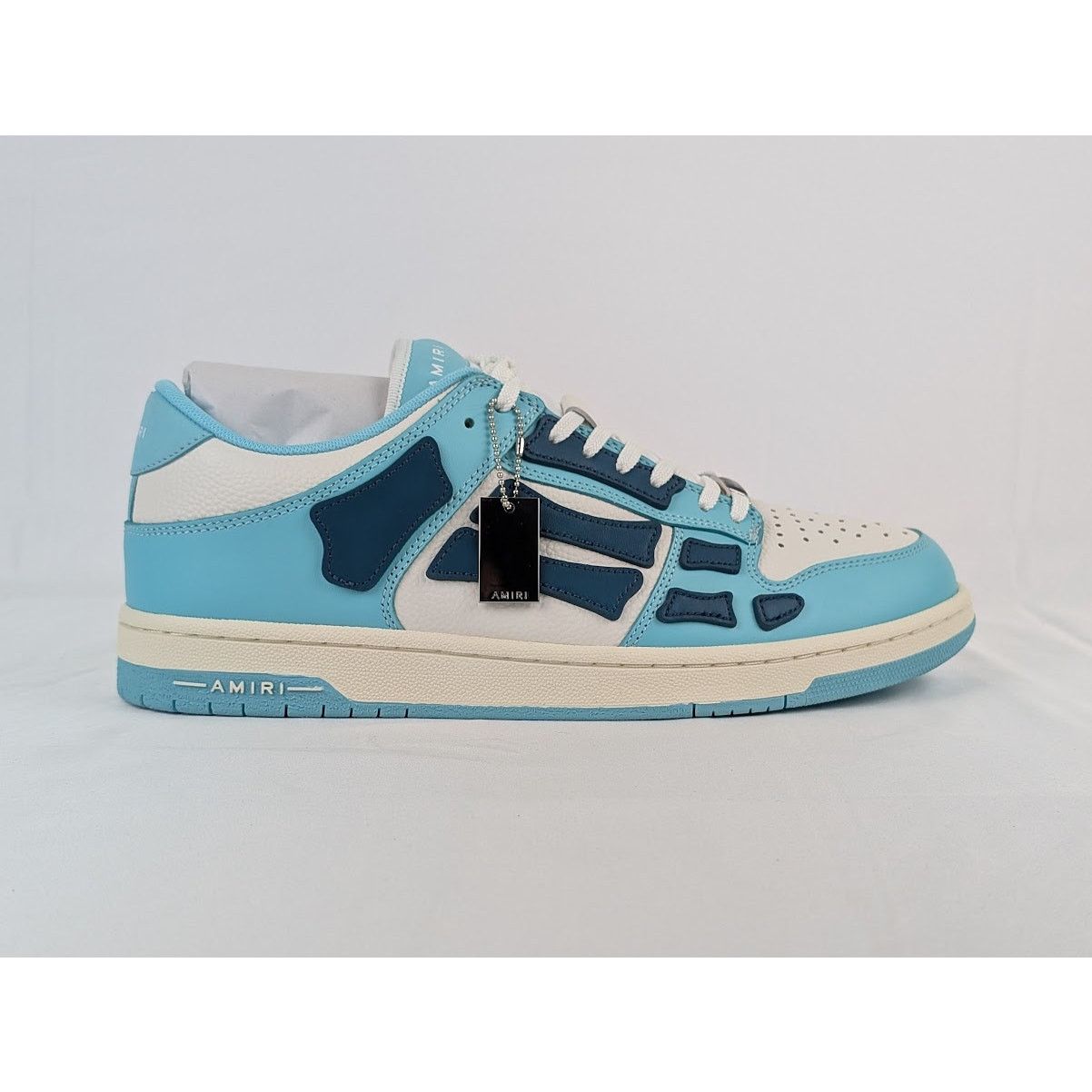 Amiri o1rshd1 Q:2 / Skel Top Low Sneakers in Slate Blue Size US 12 / EU 45 - 1 Thumbnail