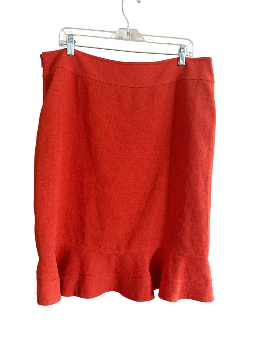 Anne Klein Women's Anne Klein Orange Midi Skirt with Ruffle Hem Size 14 Size 36" / US 14 / IT 50 - 8 Thumbnail