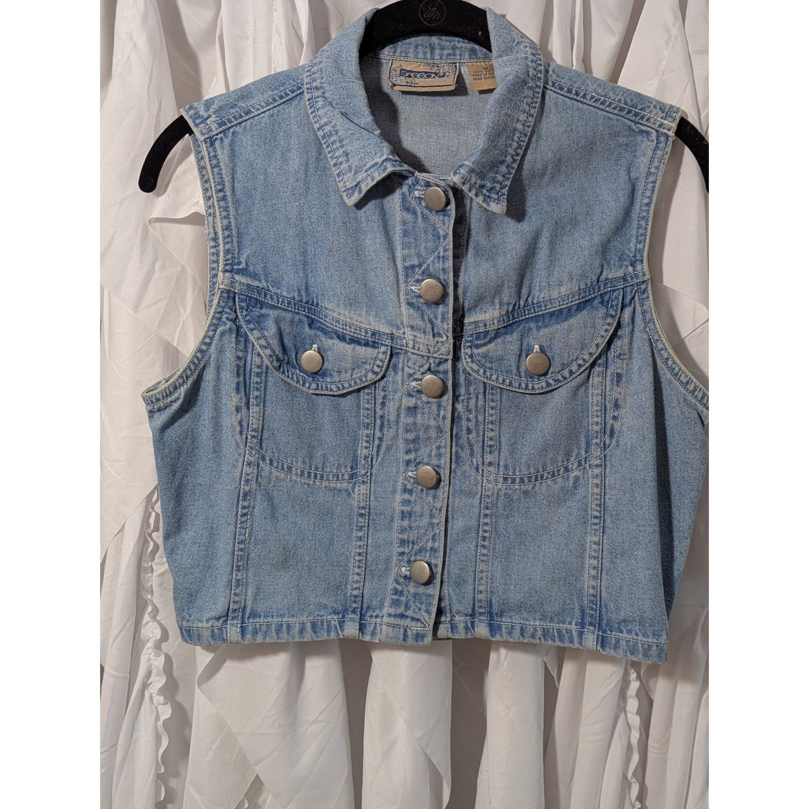 Other VTG 70s Sasson Denim Vest - Med - Retro Dark Wash Jean Vest Size M / US 6-8 / IT 42-44 - 7 Thumbnail