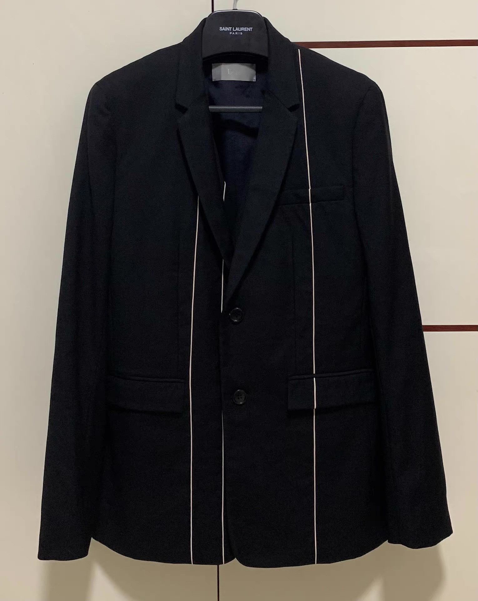 Dior Dior Homme 14FW Runway Three White Lines Suit Q12 Size 46R - 1 Thumbnail