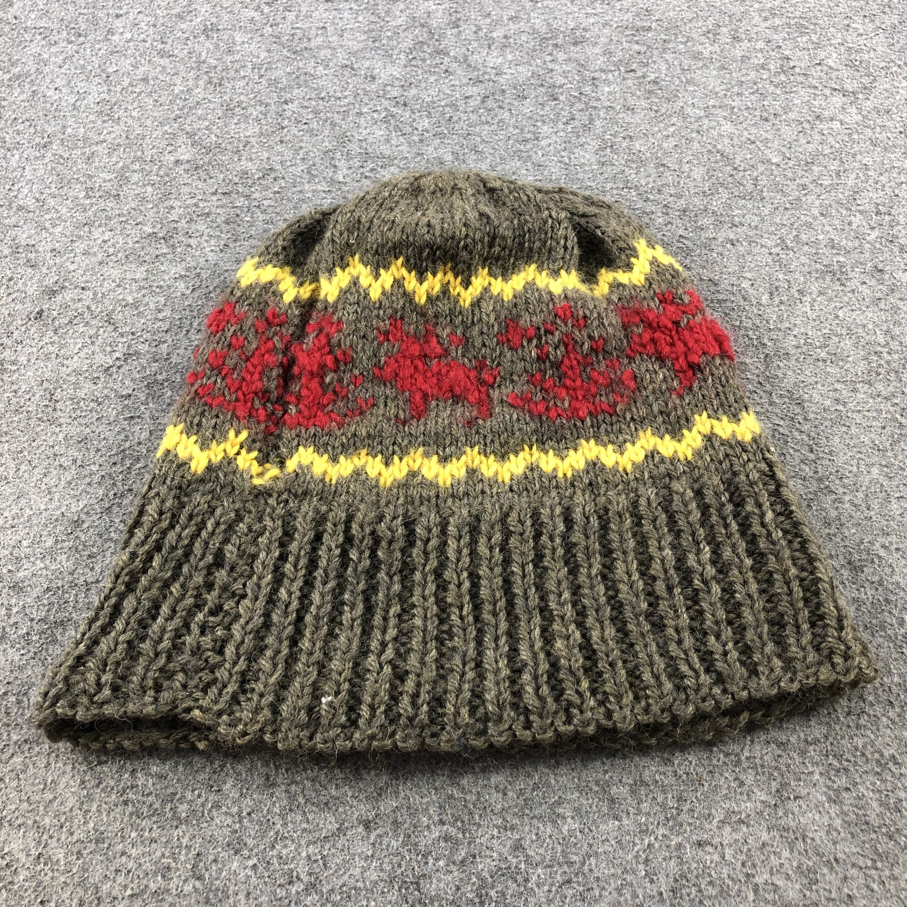 Vintage Unknown Reindeer Design Beanie Snowcap Snow Hat B88 Size ONE SIZE - 3 Thumbnail