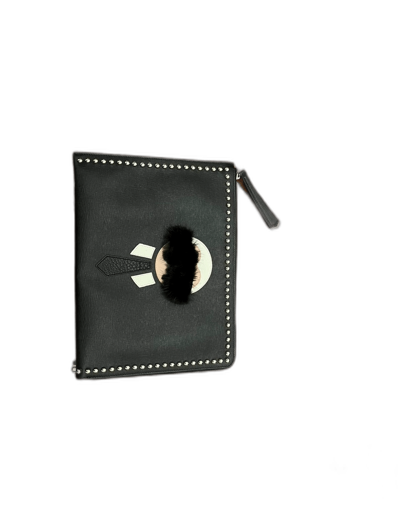 Fendi Fendi Large Clutch Handbag with Fur Detail Size ONE SIZE - 1 Thumbnail
