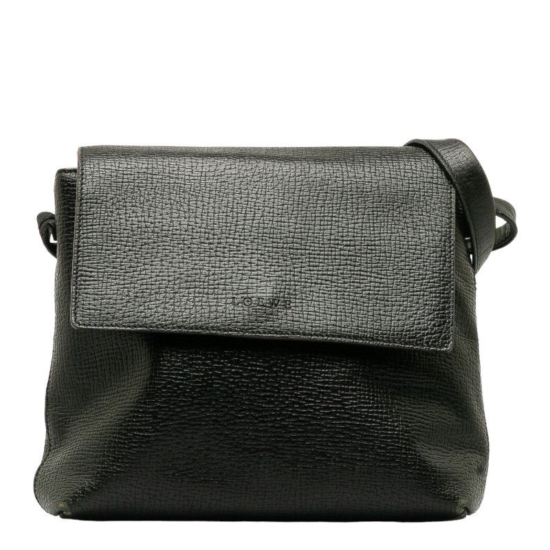 image of Loewe Leather Shoulder Bag in Black, Women's