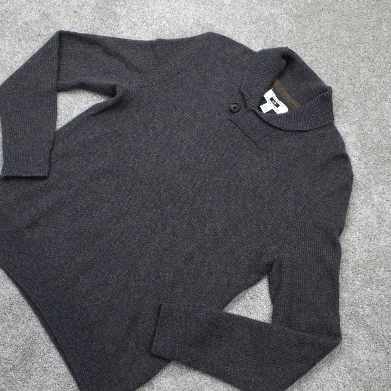 Joseph Abboud Joseph Abboud Sweater Mens Large Gray Shawl Neck Wool/Nylon Pullover Sweatshirt Shirt Size US L / EU 52-54 / 3 - 3 Thumbnail