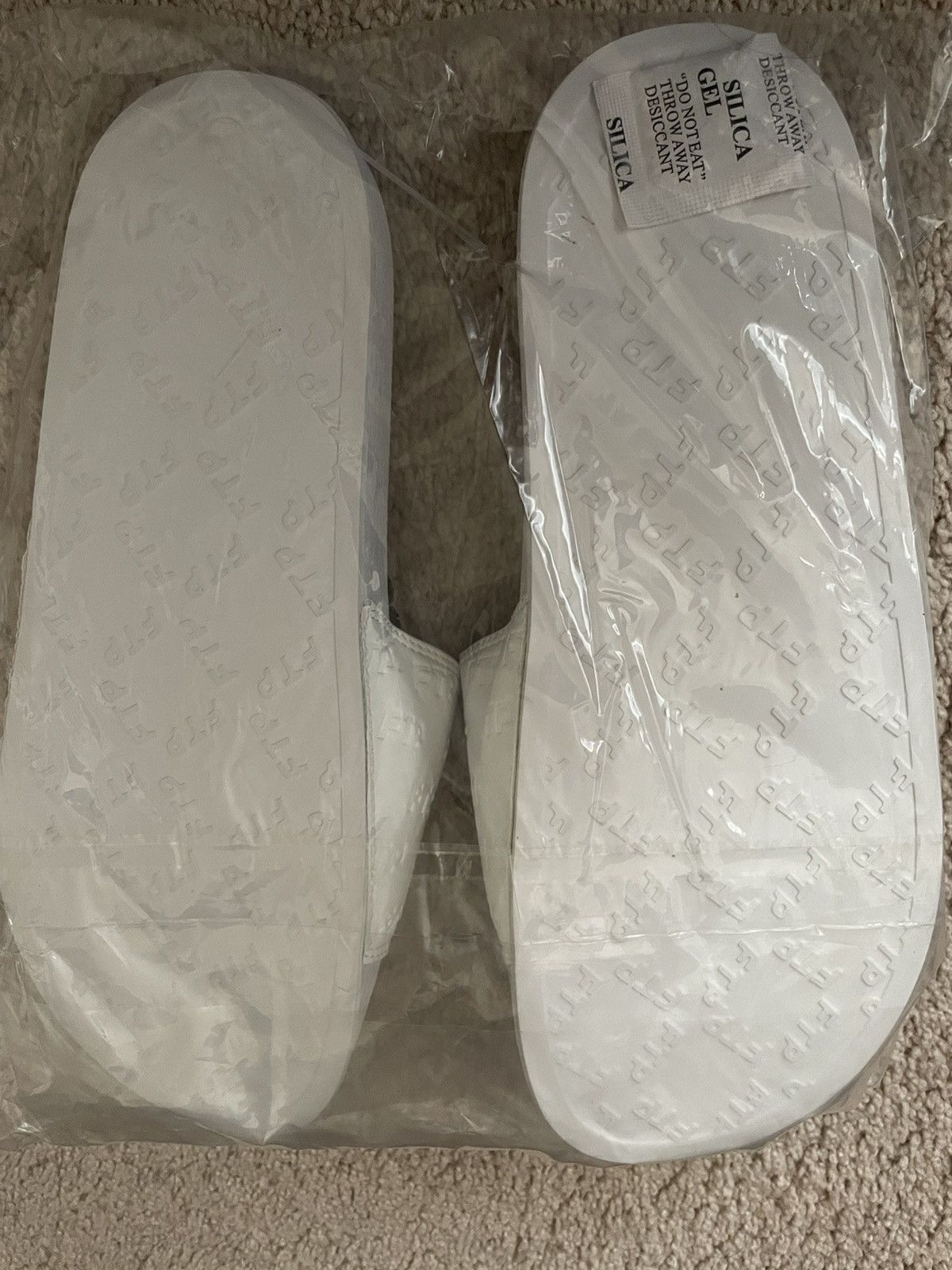 Fuck The Population FTP Debossed All Over Logo Slides (White) Size US 8 / EU 41 - 2 Thumbnail