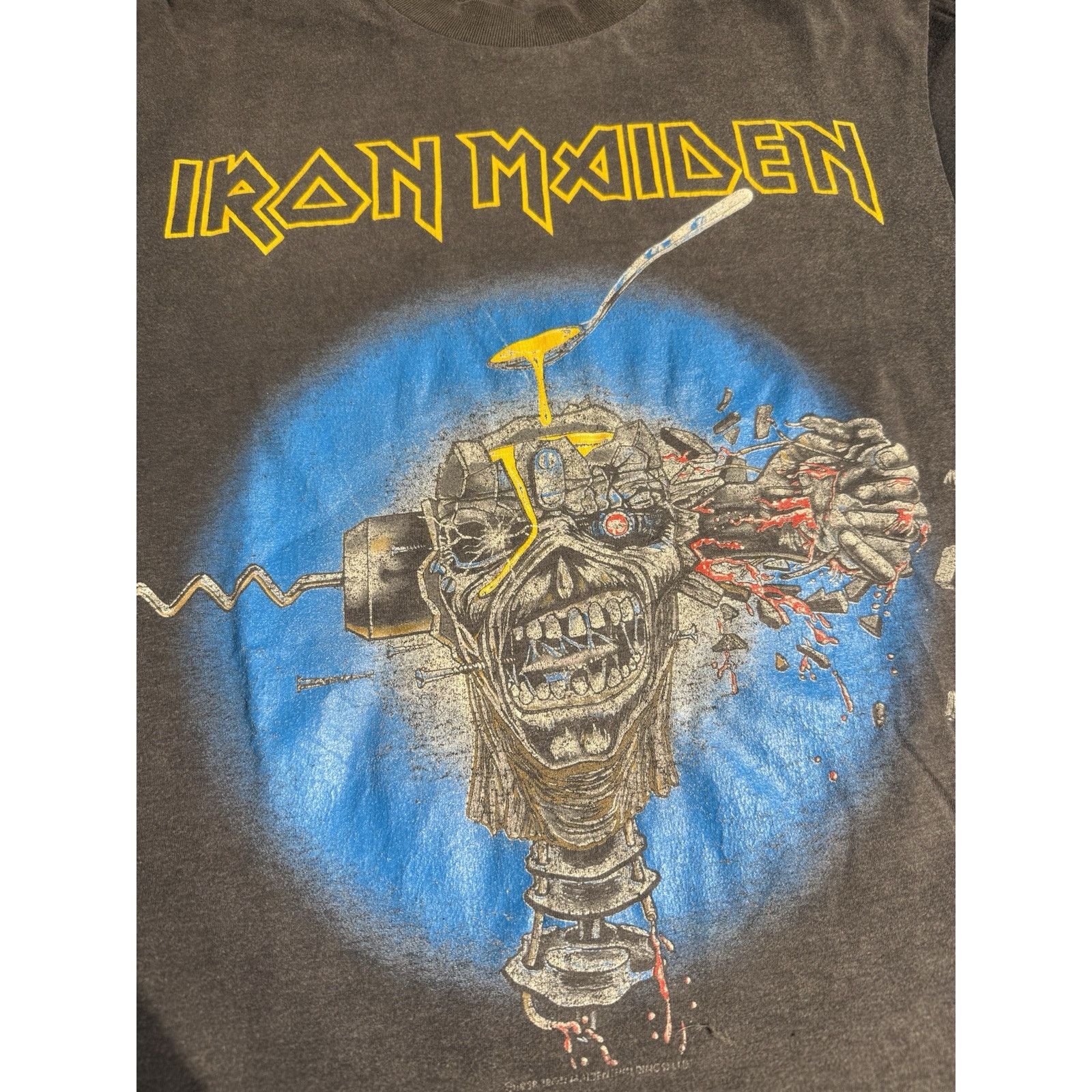 Iron Maiden Vintage 1988 Iron Maiden Band Faded Can I Play With Madness Size US L / EU 52-54 / 3 - 3 Thumbnail