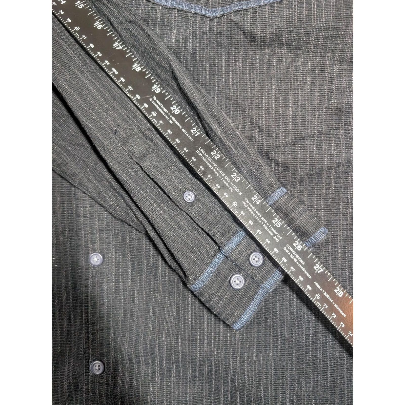 Carbon2Cobalt carbon2cobalt Shirt Mens LT Gray Striped Long Sleeve Button Front Cotton Casual Size US L / EU 52-54 / 3 - 4 Thumbnail