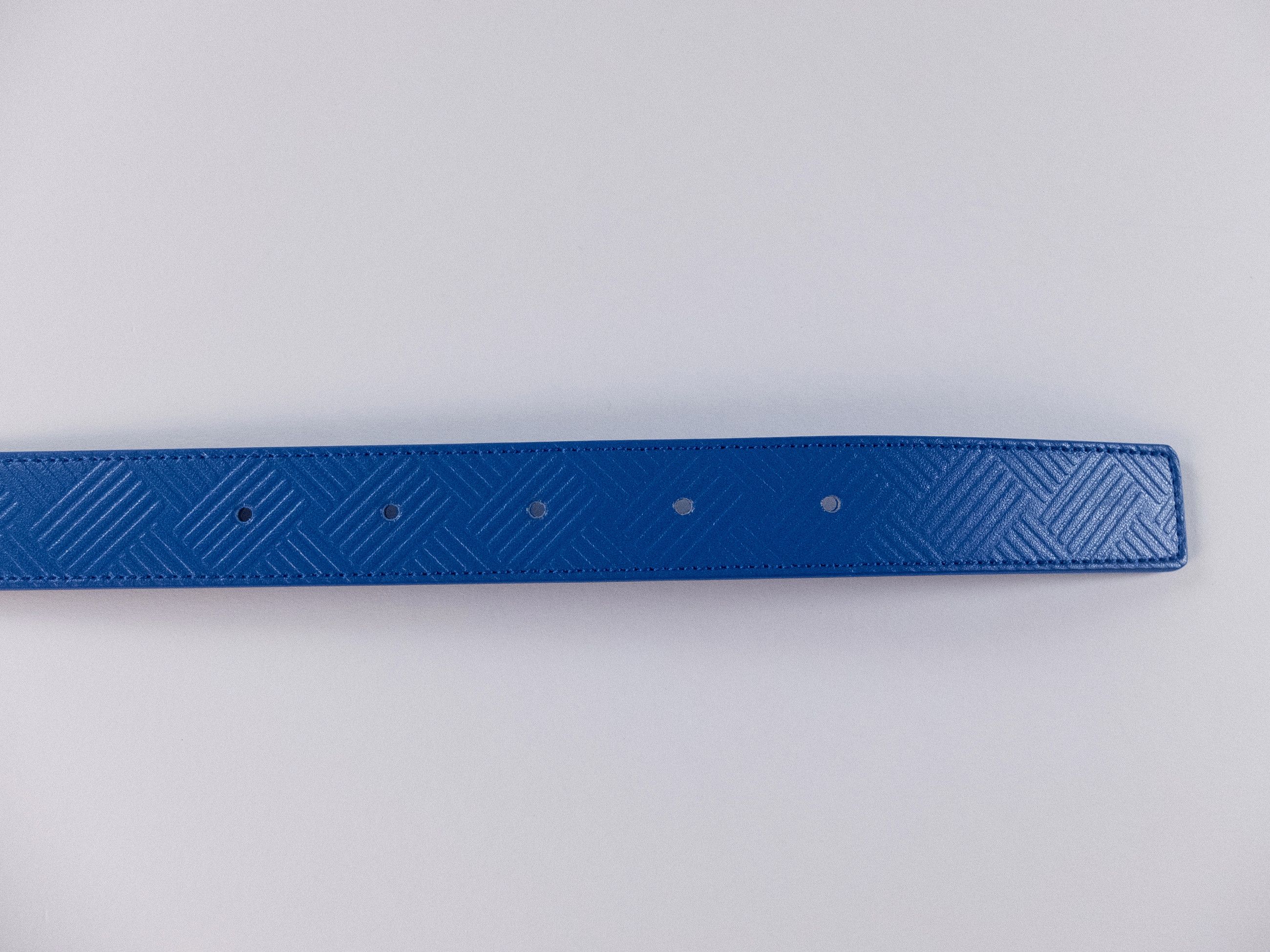 Bottega Veneta BOTTEGA VENETA blue intrecciato embossed leather belt 100 Size 38 - 5 Thumbnail