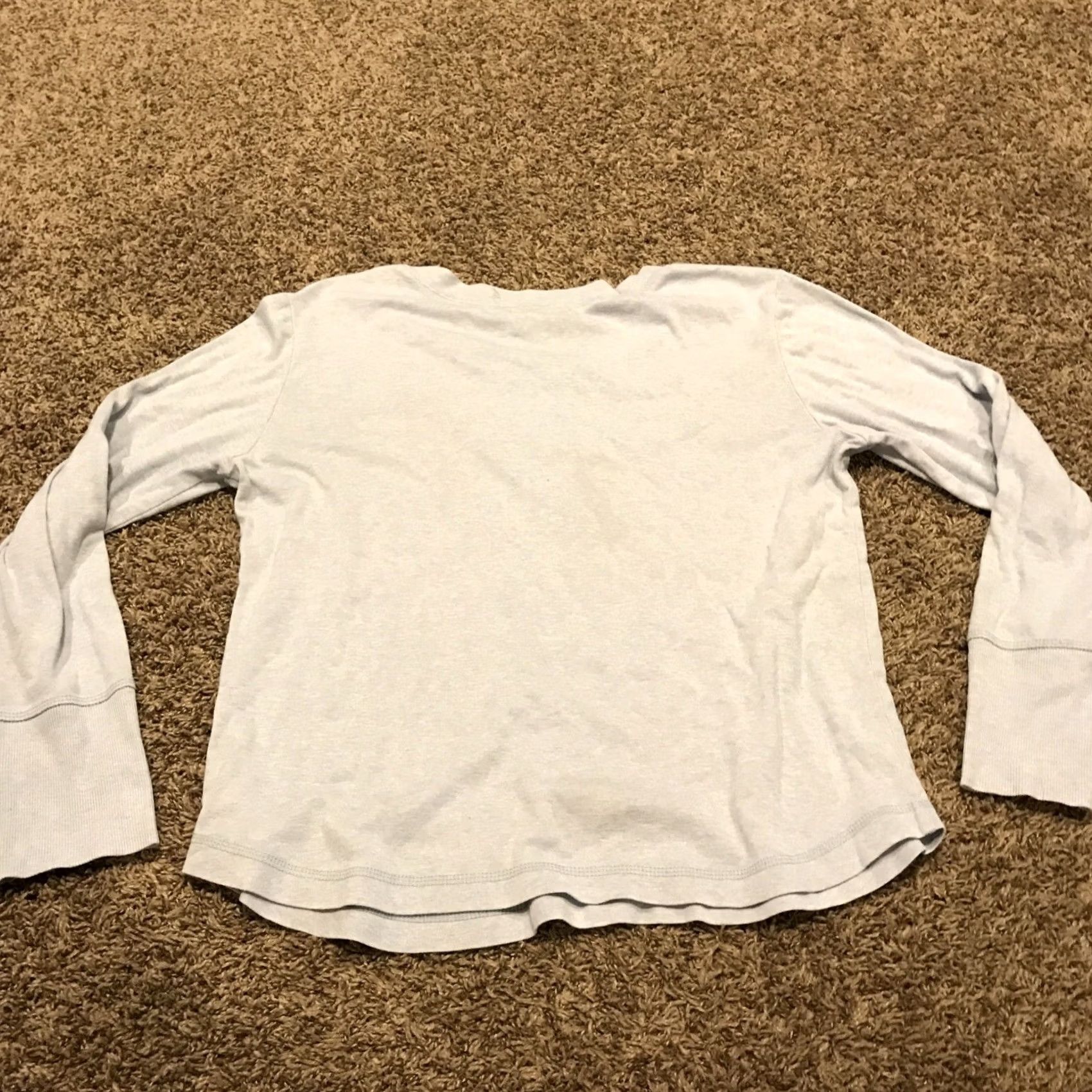 Tommy Hilfiger Tommy Hilfiger Womens L Light Blue Cotton Blend Sleepwear Sweater Knit Logo Sleepshirt Size L / US 10 / IT 46 - 3 Thumbnail