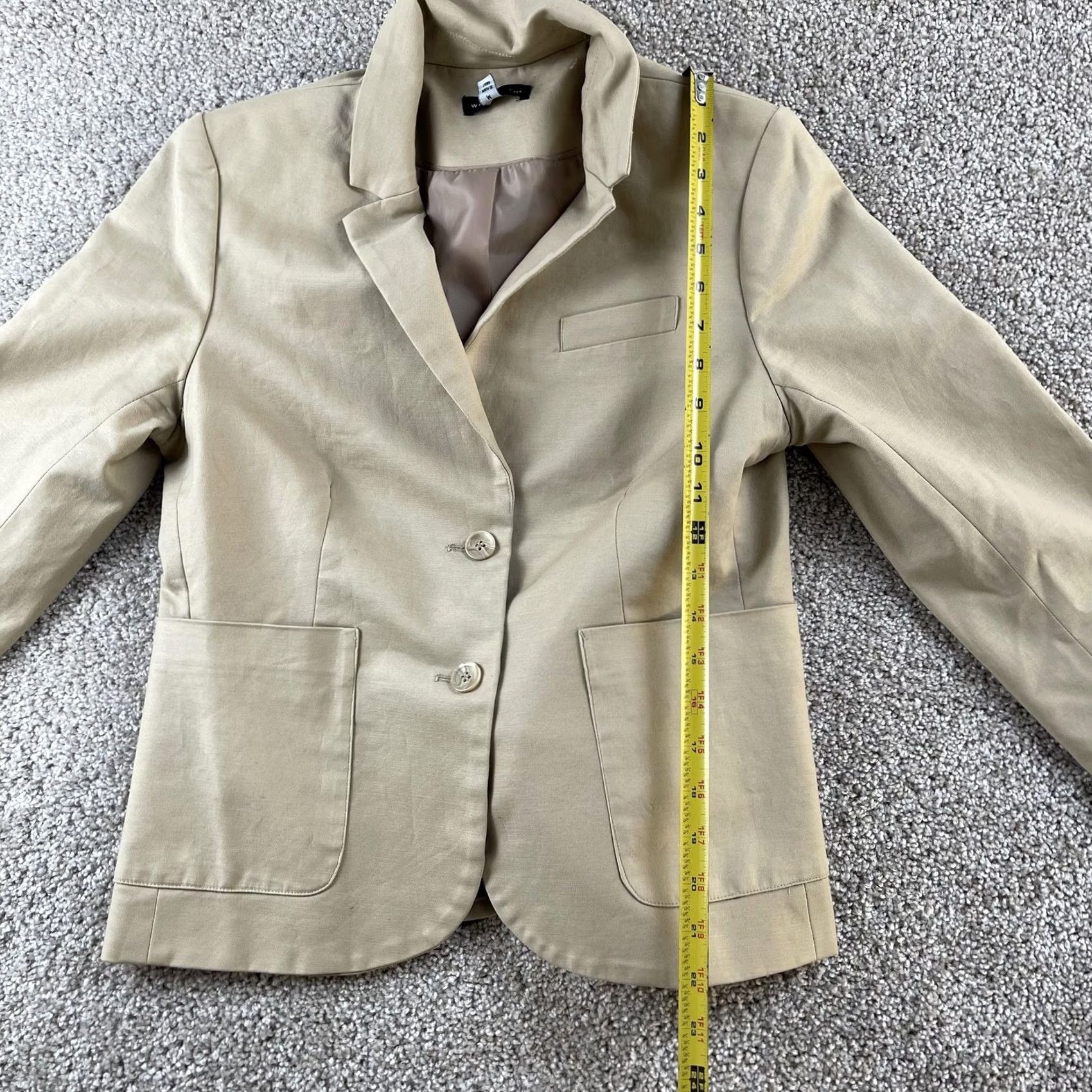 Willi Smith Willi Smith Skirt Suit Womens Medium Beige Two-Button Lined Jacket Skirt Career Set Size 32" / US 10 / IT 46 - 6 Thumbnail