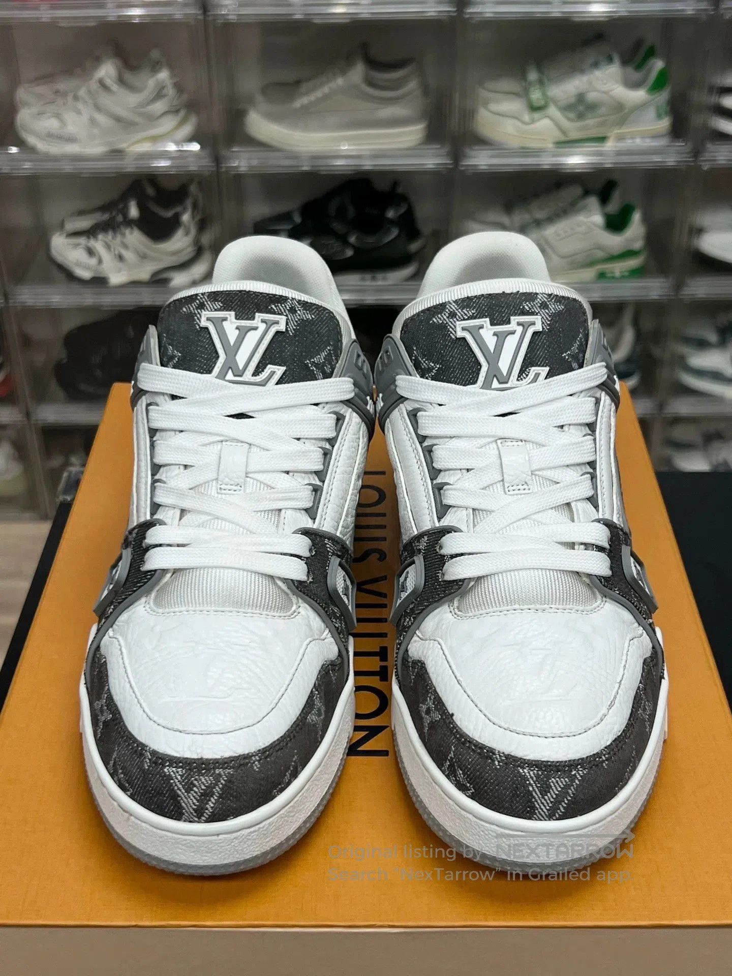 Louis Vuitton lv trainer gray and white sneakers uk7. Size US 7 / EU 40 - 2 Thumbnail