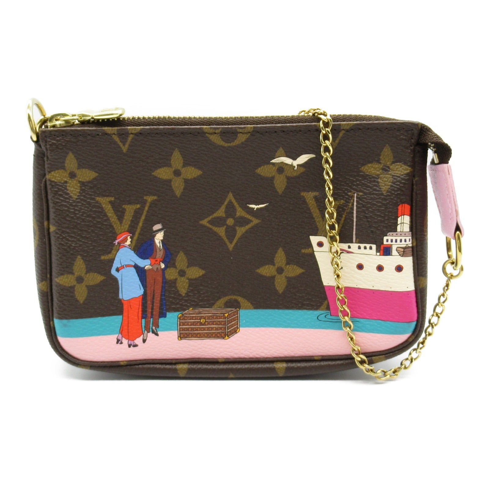 Louis Vuitton Louis Vuitton Mini Pochette Accessoires Accessory Pouch Handbag Coated Canvas Monogram Brown Size ONE SIZE - 1 Thumbnail