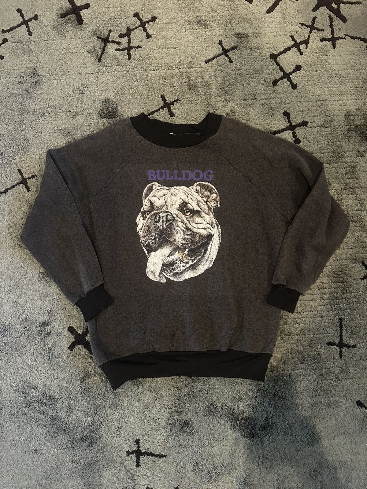 Vintage 80’s Rare Vintage Bulldog Illustration Print Sweatshirt Size US M / EU 48-50 / 2 - 1 Thumbnail