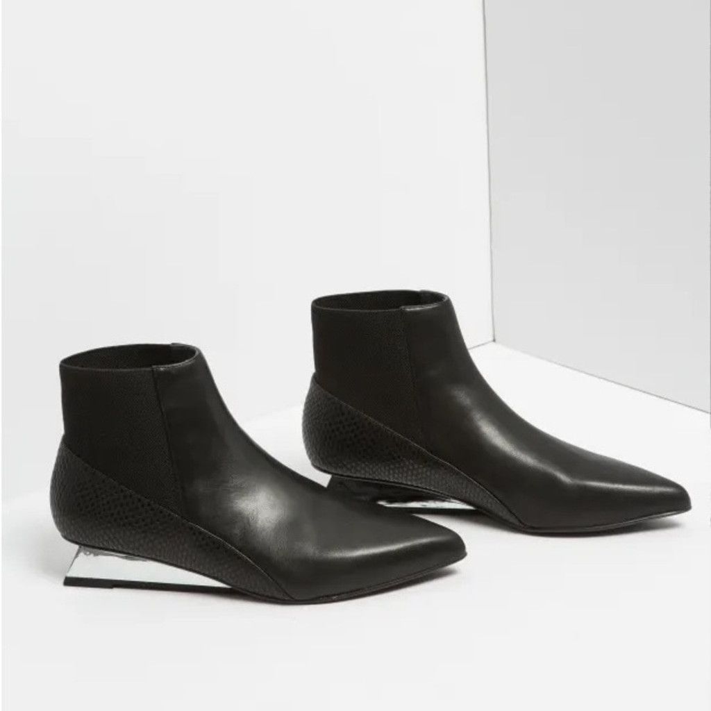 UNITED NUDE UN United Nude Lev Lo Leather Boots w/ Metallic Wedge EU 37 Size US 7 / IT 37 - 1 Thumbnail