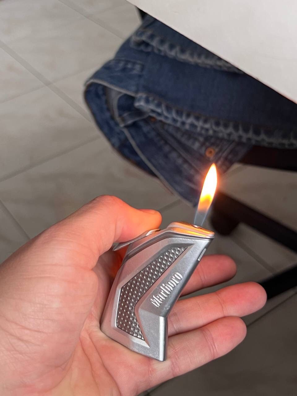 Japanese Brand × Marlboro × Vintage Y2K ASYMMETRICAL MARLBORO FUTURISTIC METAL PUNK LIGHTER Size ONE SIZE - 6 Thumbnail