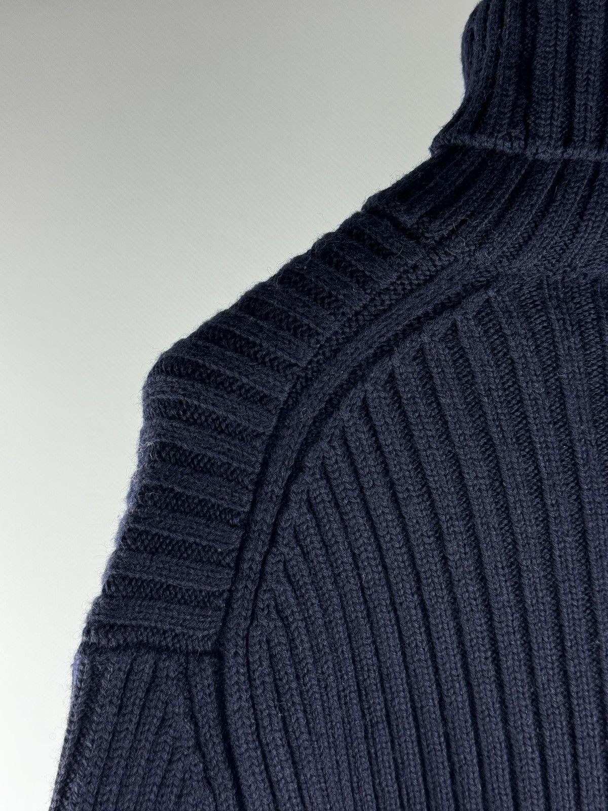 Etro ETRO Milano Ribbed Turtleneck Sweater Navy Blue Merino Wool Size US M / EU 48-50 / 2 - 5 Thumbnail
