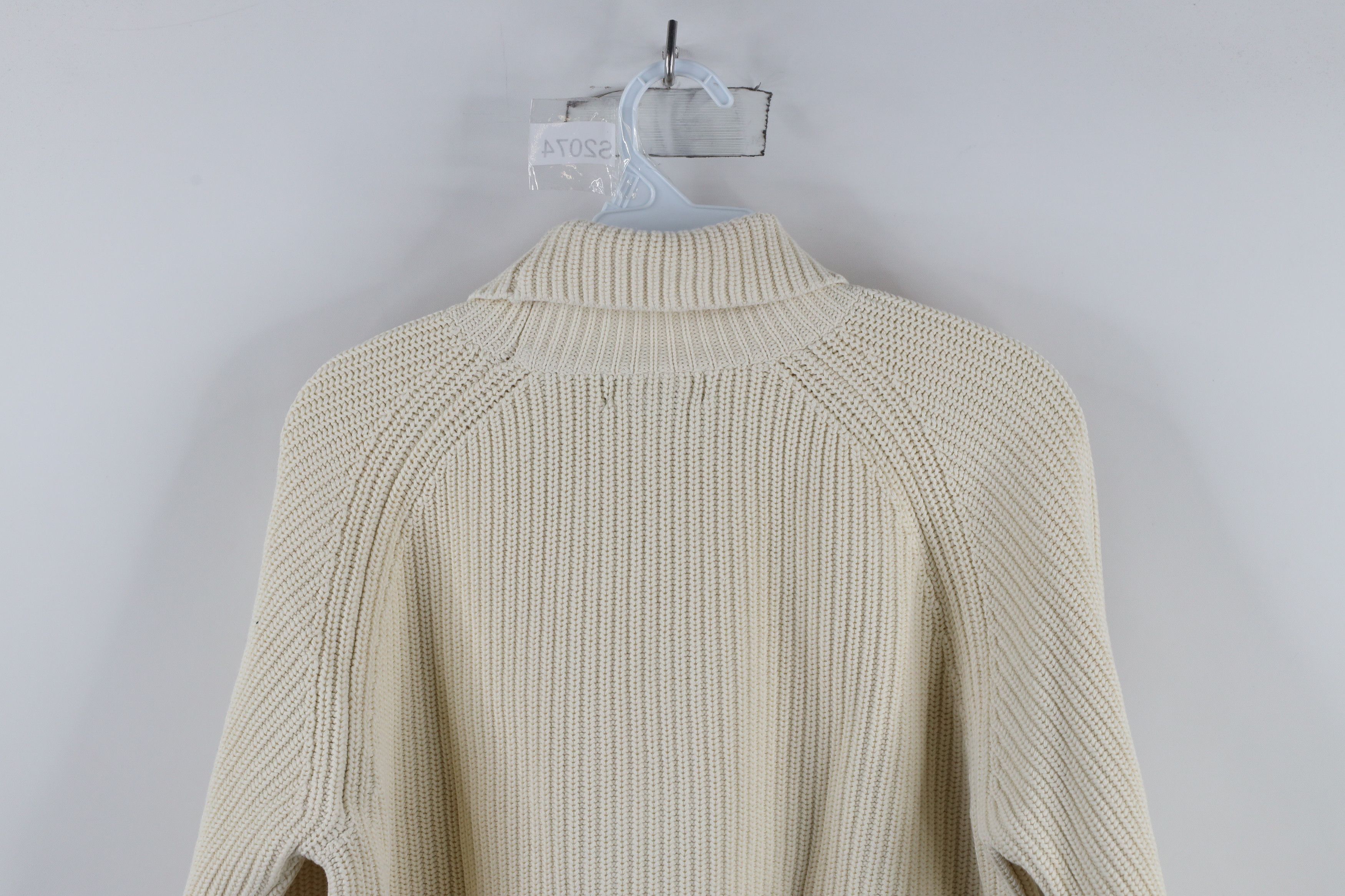 Lands' End × Vintage Vintage 90s Lands End Ribbed Knit Turtleneck Sweater Cream Size L / US 10 / IT 46 - 7 Thumbnail