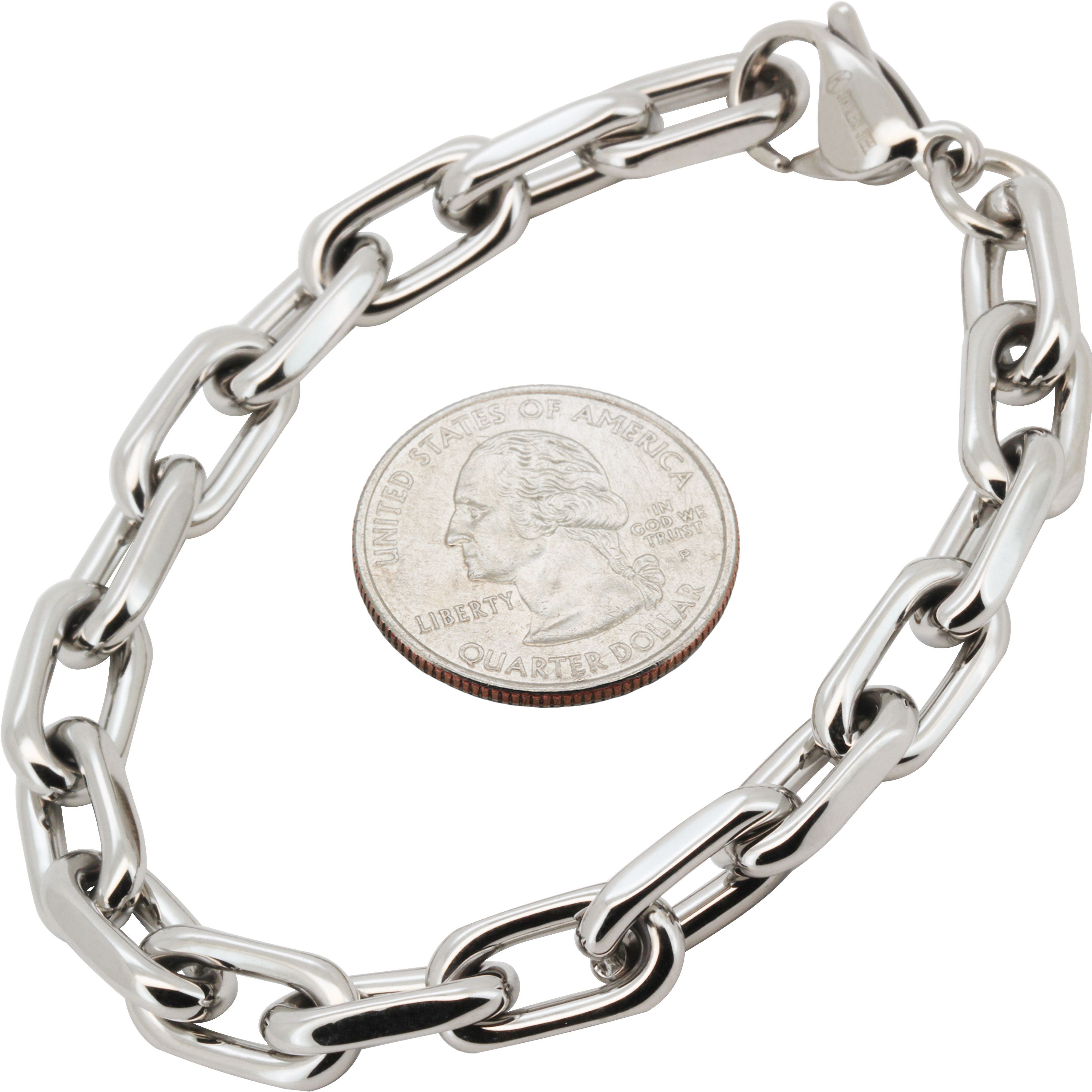 Other 316L Stainless Steel 8mm Cable Link Bracelet 8.5" Size ONE SIZE - 1 Preview