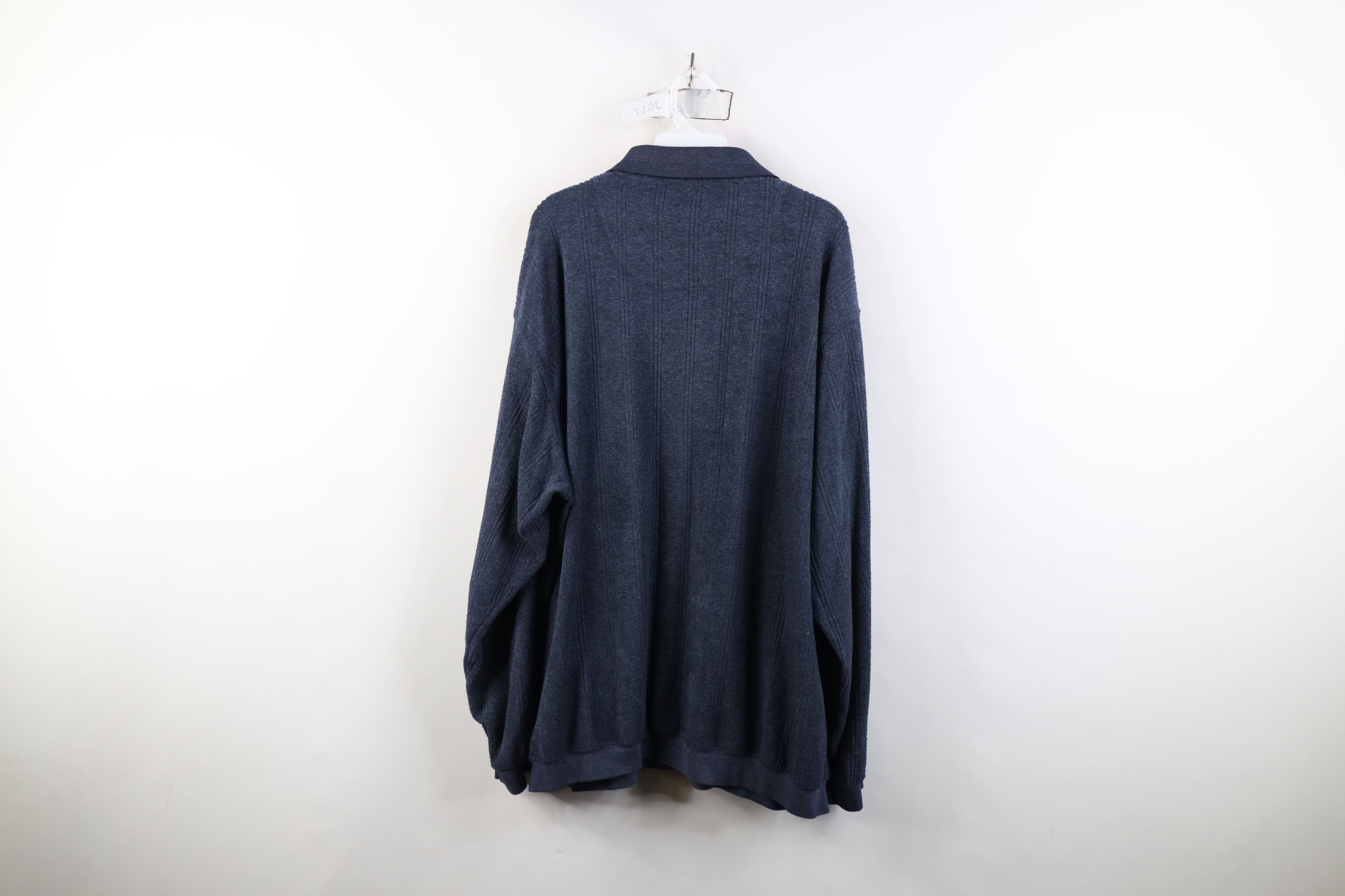 Vintage Vintage 90s Streetwear Terry Cloth Fleece Collared Sweater Size US XXL / EU 58 / 5 - 12 Thumbnail