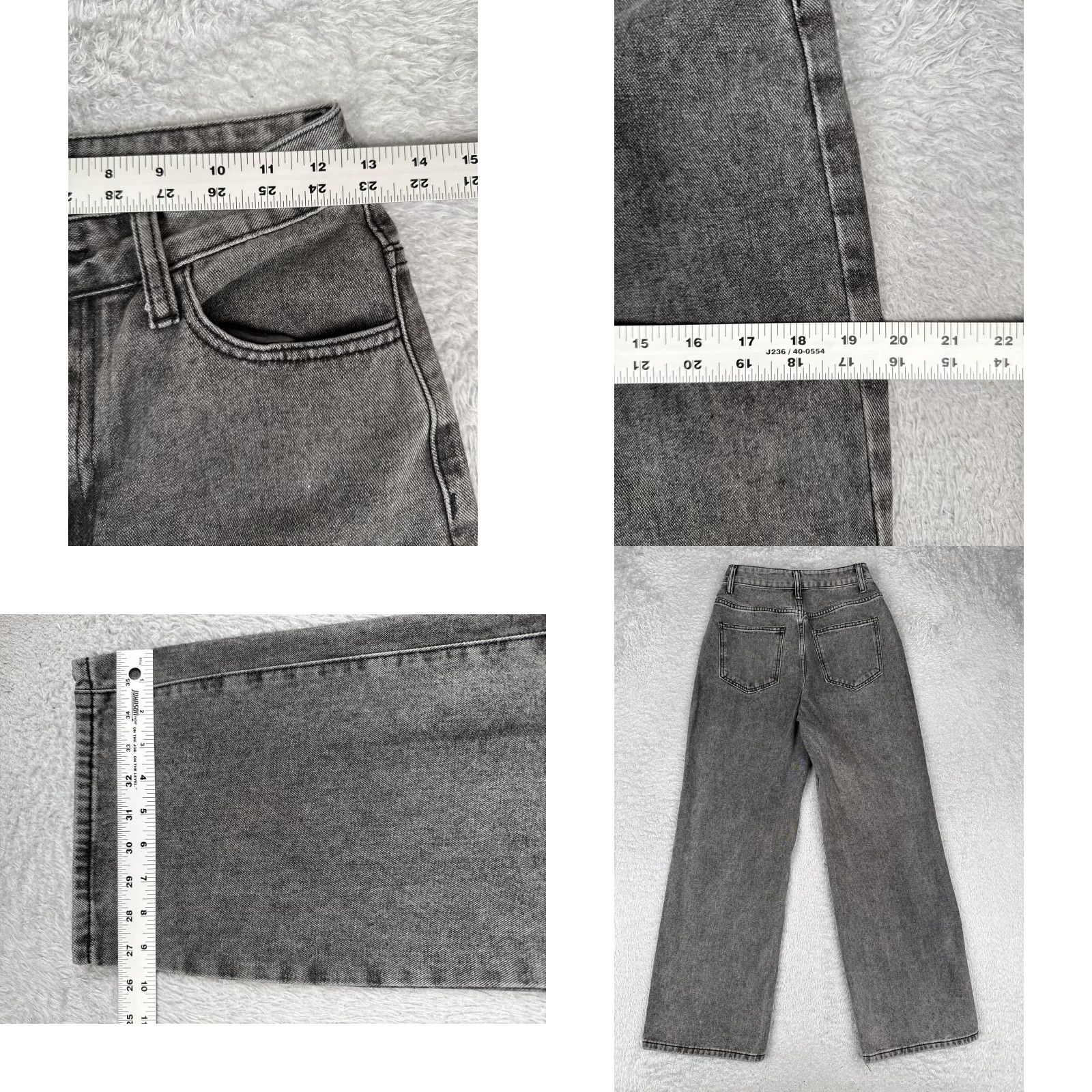 Shein SheIn Jeans Womens 4 Gray High Rise Straight Charcoal Wash Denim Cotton 25x28 Size 27" / US 4 / IT 40 - 9 Thumbnail