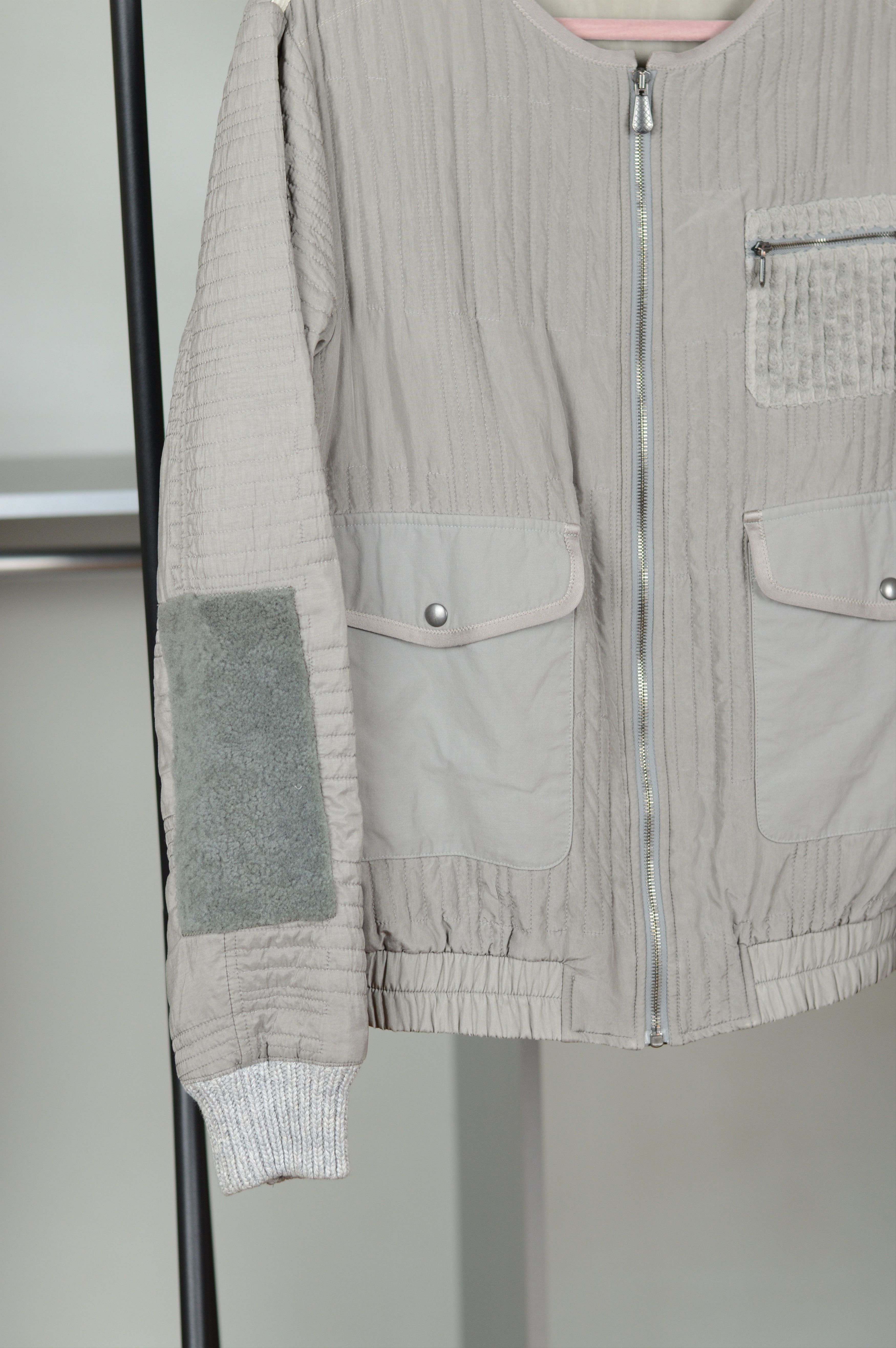 Bottega Veneta Bottega Veneta Silk Textured Topstitched Felt-Panel Jacket Size US M / EU 48-50 / 2 - 5 Thumbnail