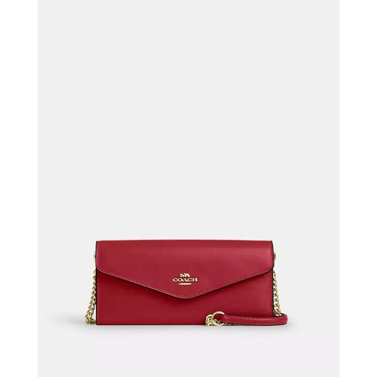 Coach NWT Coach Klare Wallet Chain CBI22 leather Gold/True Red Size ONE SIZE - 7 Thumbnail