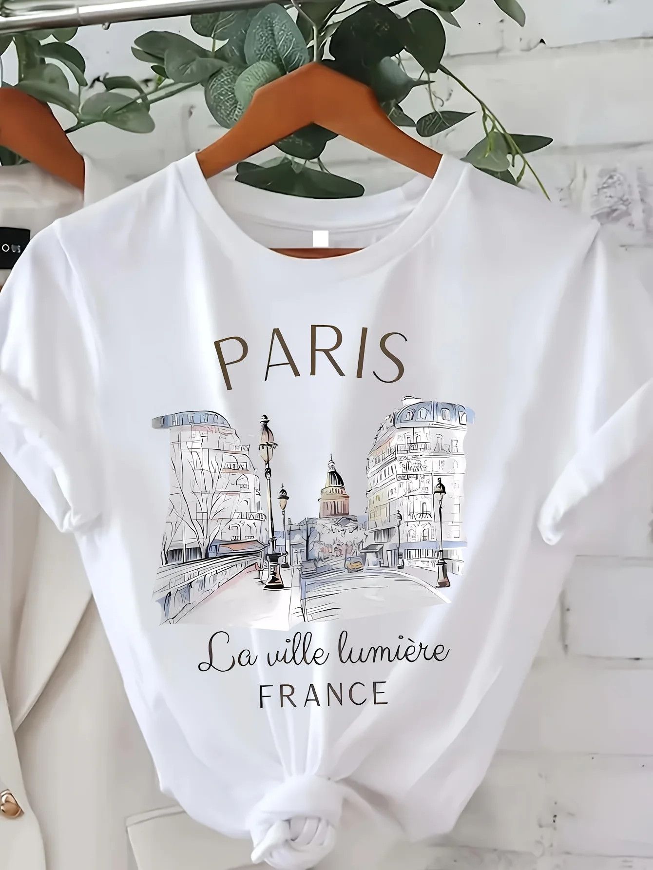 Other 90s T-Shirt Paris Women ShortSleeve Casual Top Summer Spring Size ONE SIZE - 6 Thumbnail