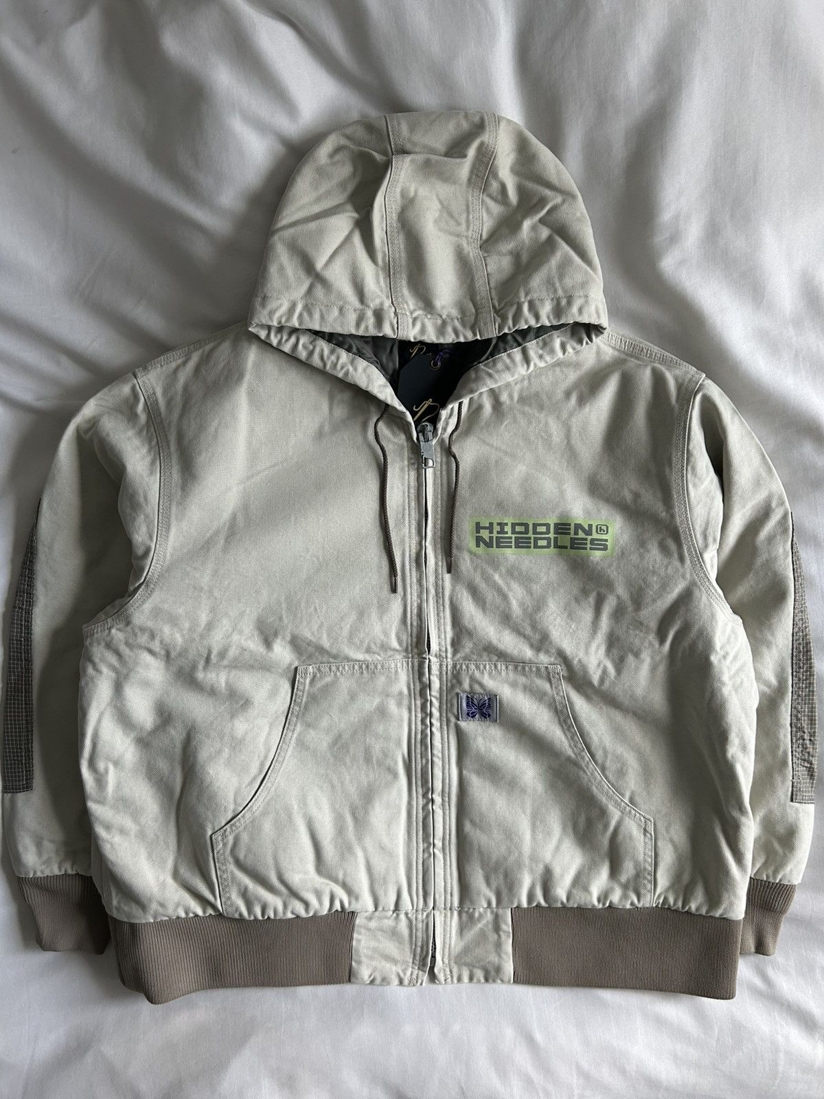 Needles Hidden NY Zipped Work Hoodie Jacket Butterfly Japan