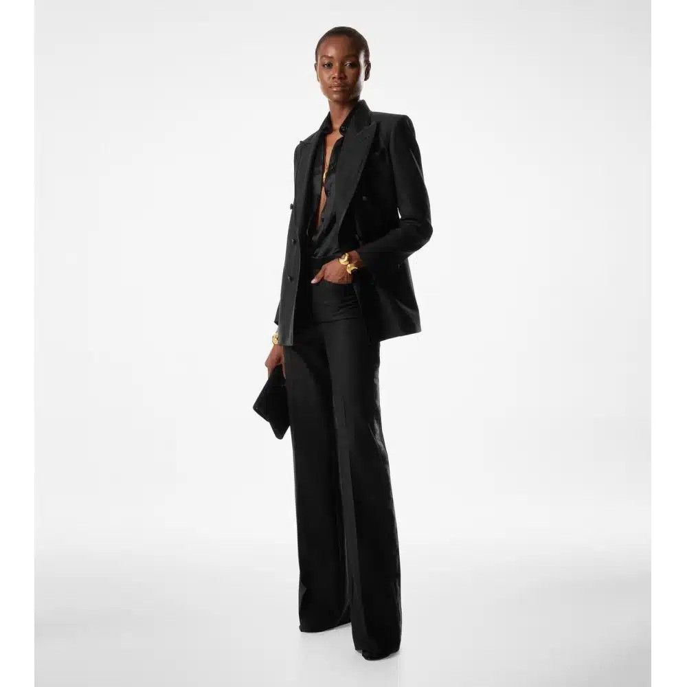 Tom Ford o1loc1c0426 GI2987 Cotton Velvet Wallis Tuxedo Jacket Black Size M / US 6-8 / IT 42-44 - 3 Thumbnail