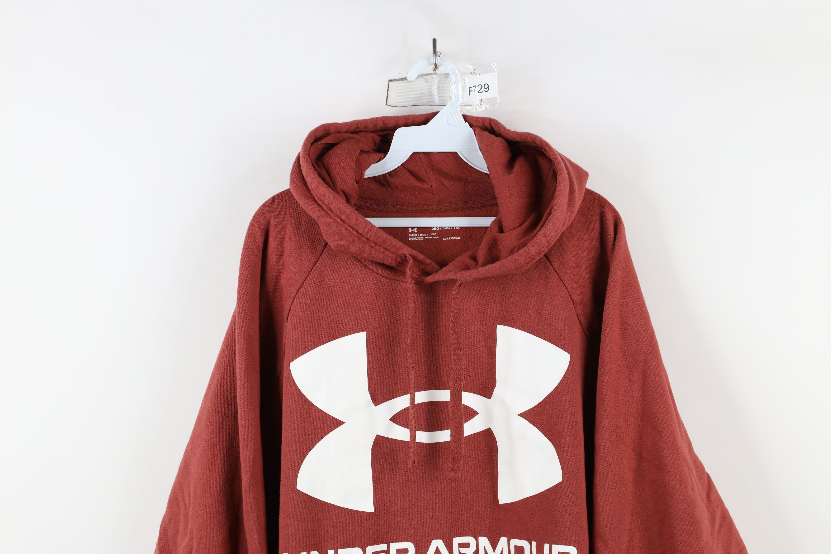 Under Armour × Vintage Under Armour Spell Big Logo ColdGear Hoodie Sweatshirt Red Size US XXL / EU 58 / 5 - 2 Thumbnail