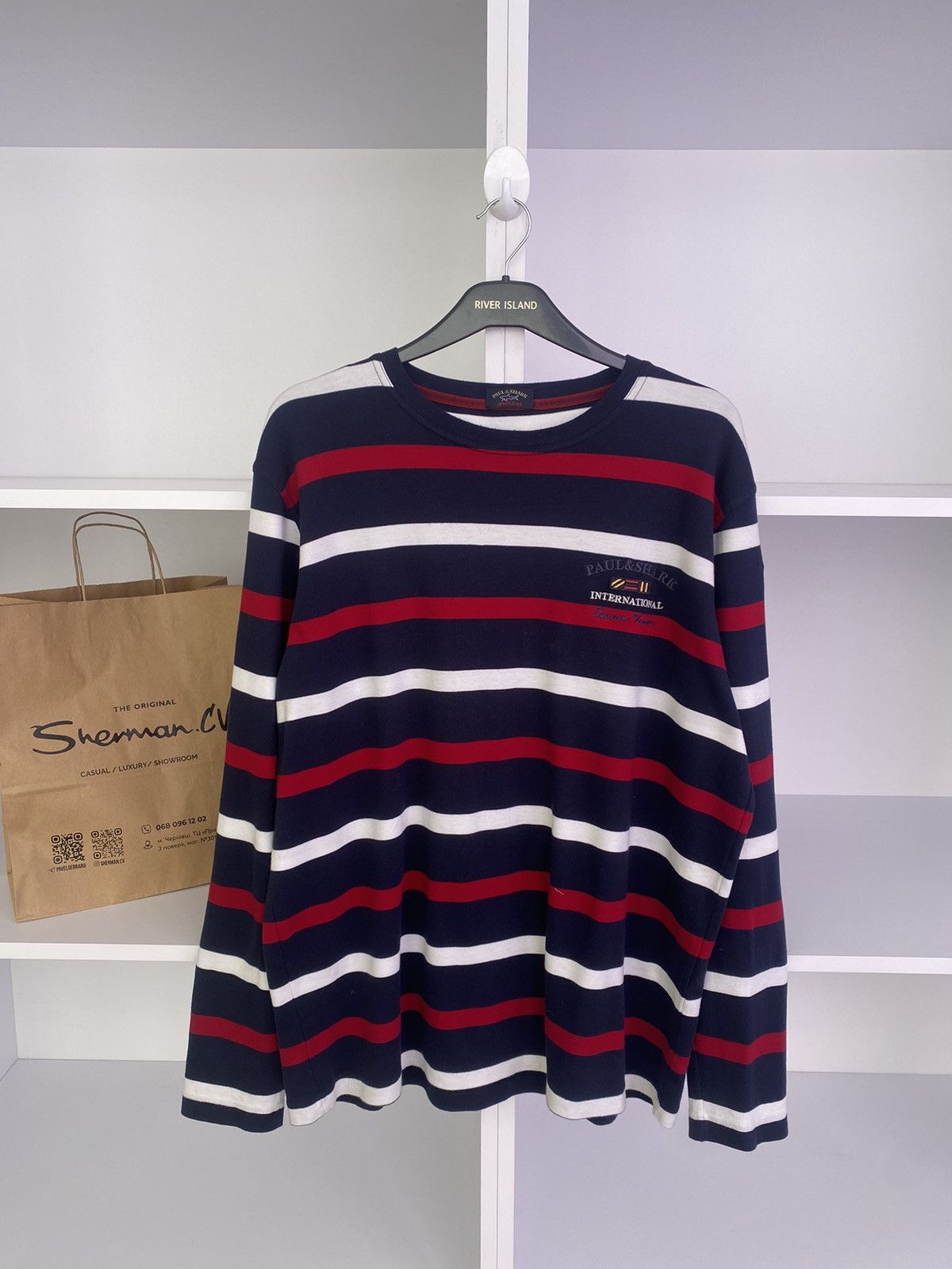 Paul & Shark × Vintage Vintage Paul Shark striped long sleeve shirt Size US XL / EU 56 / 4 - 5 Thumbnail