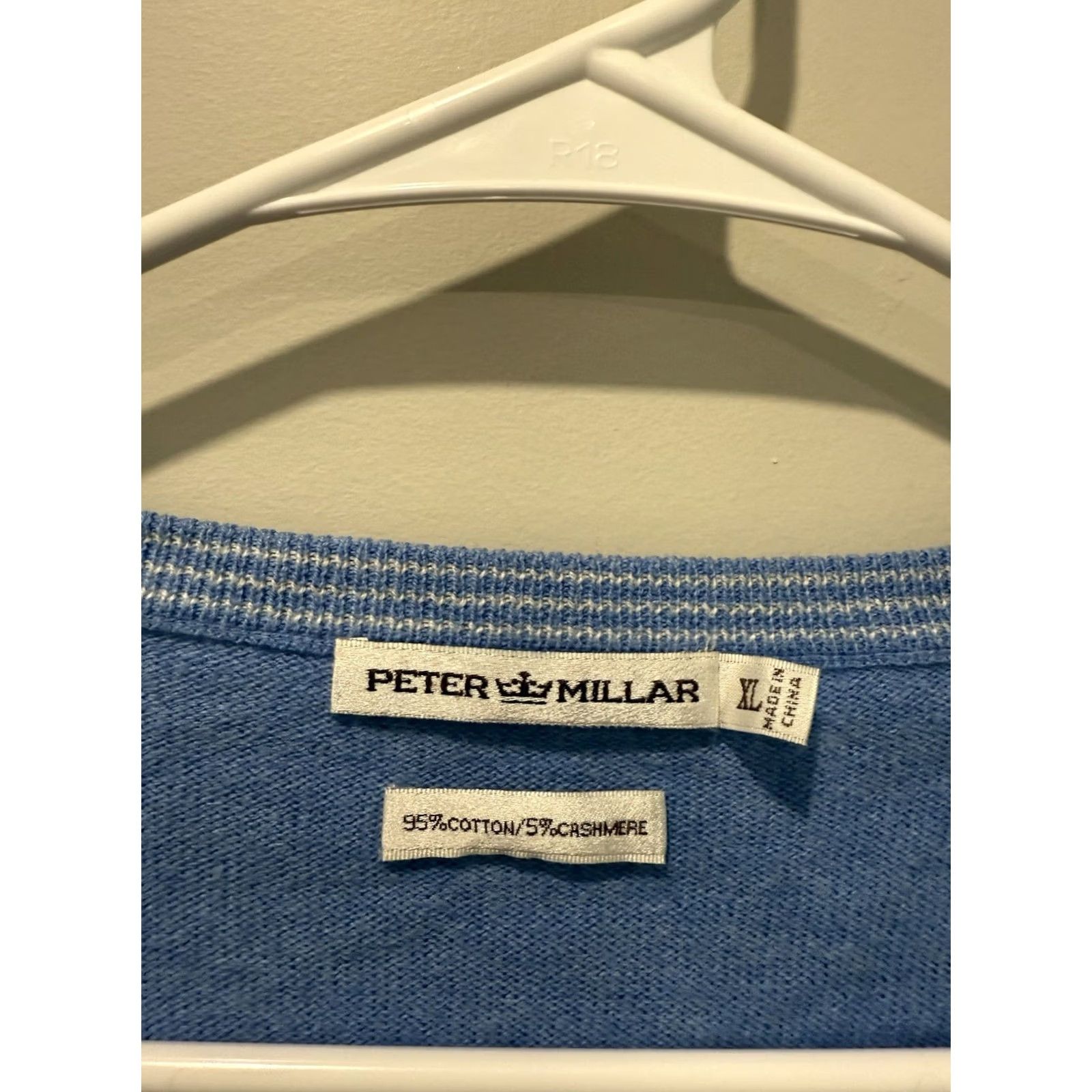 Peter Millar Peter Millar Sweater Mens XL Blue Cashmere Cotton V Neck Pullover Golf Adult NK Size US XL / EU 56 / 4 - 3 Thumbnail