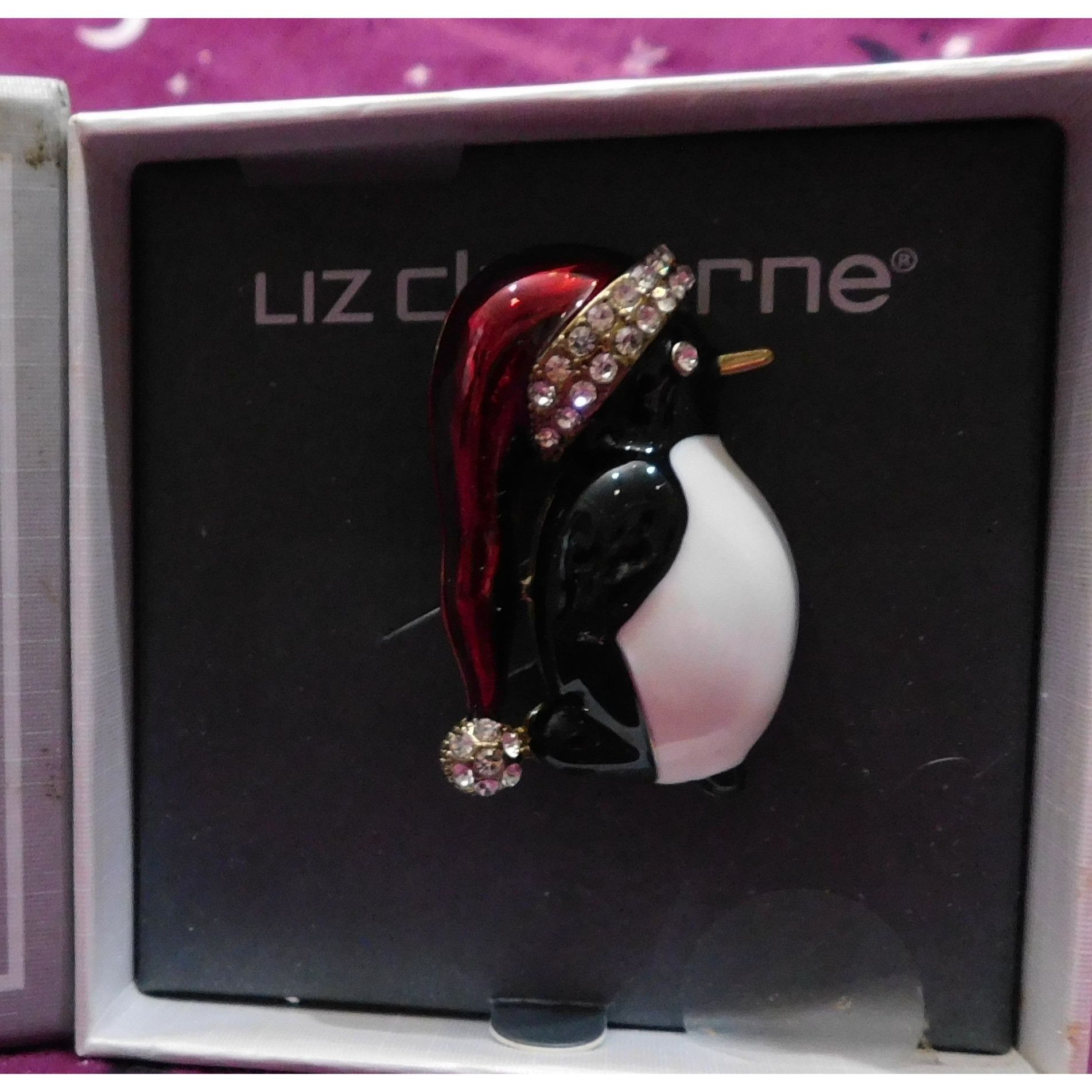 Liz Claiborne Vintage Liz Claiborne Rhinestone Penguin Holiday Brooch Size ONE SIZE - 4 Thumbnail