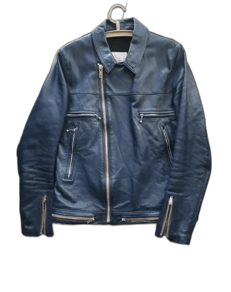 Undercover navy leather motorcycle jacket from undercover Size US M / EU 48-50 / 2 - 1 Thumbnail