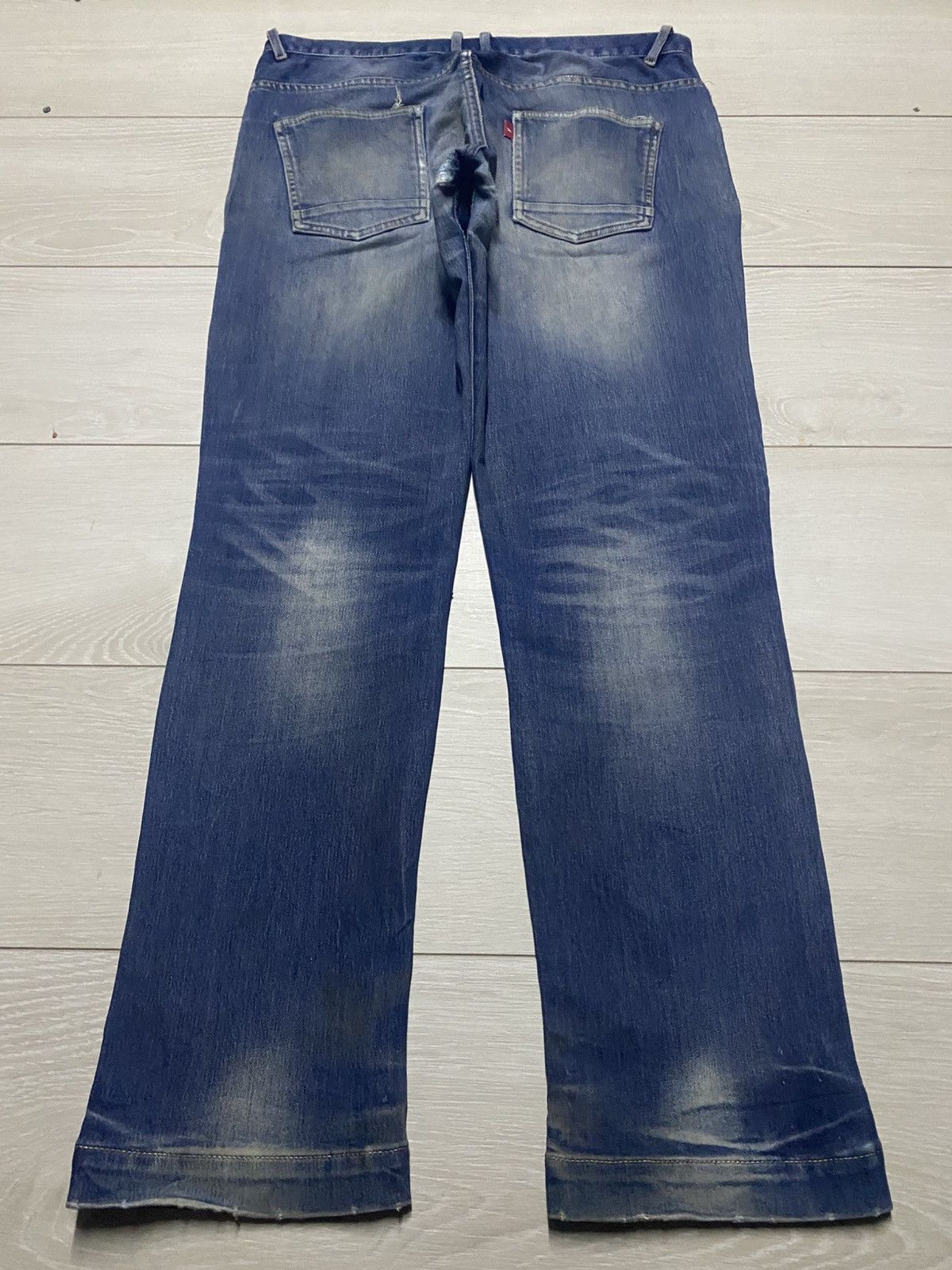 Japanese Brand Vintage Japanese Brand Repaired Style Distressed Slim Fit Size US 34 / EU 50 - 2 Thumbnail