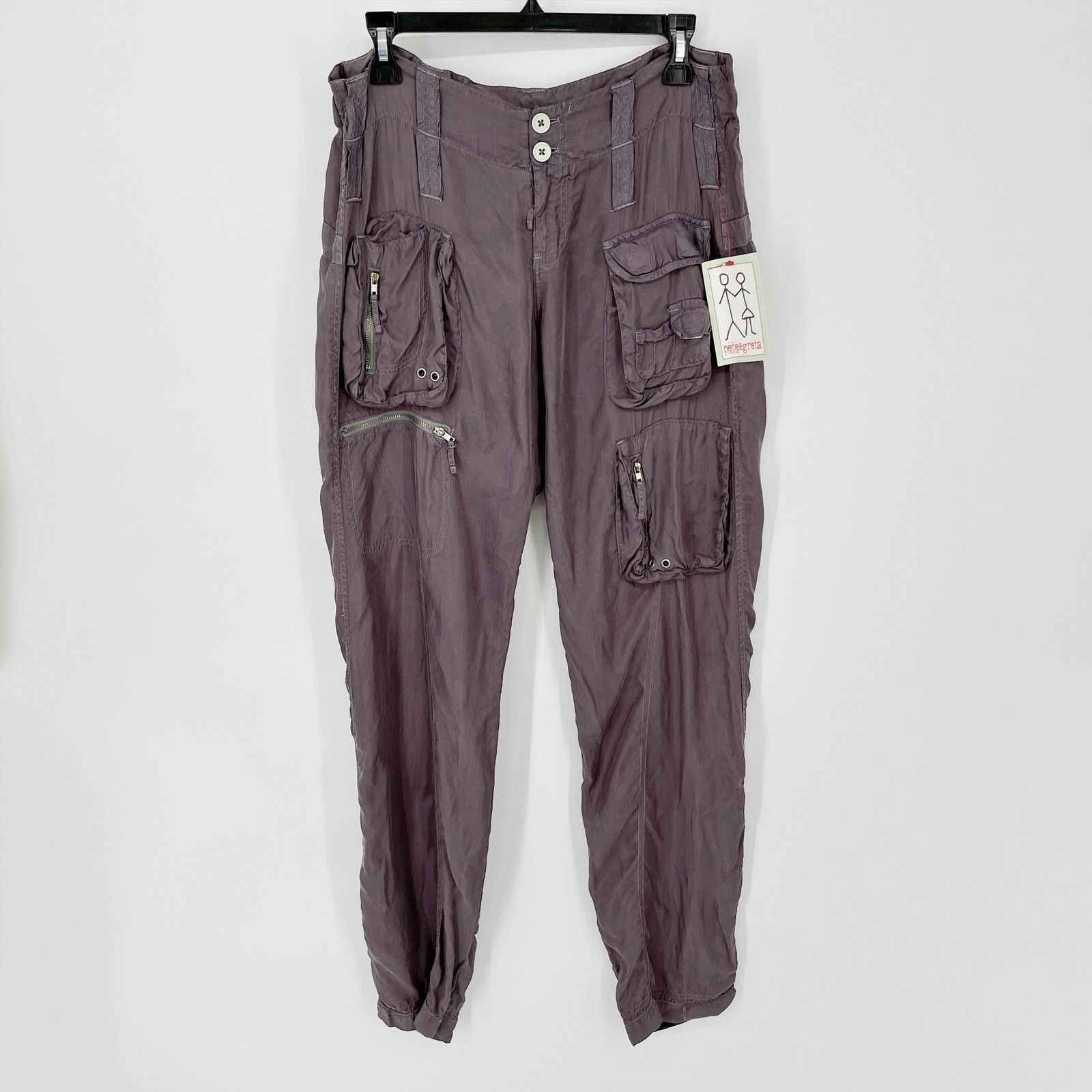 image of Pete & Greta By Johnny Was Y2K Cargo Pants New Size 2 Gray in Grey, Women's