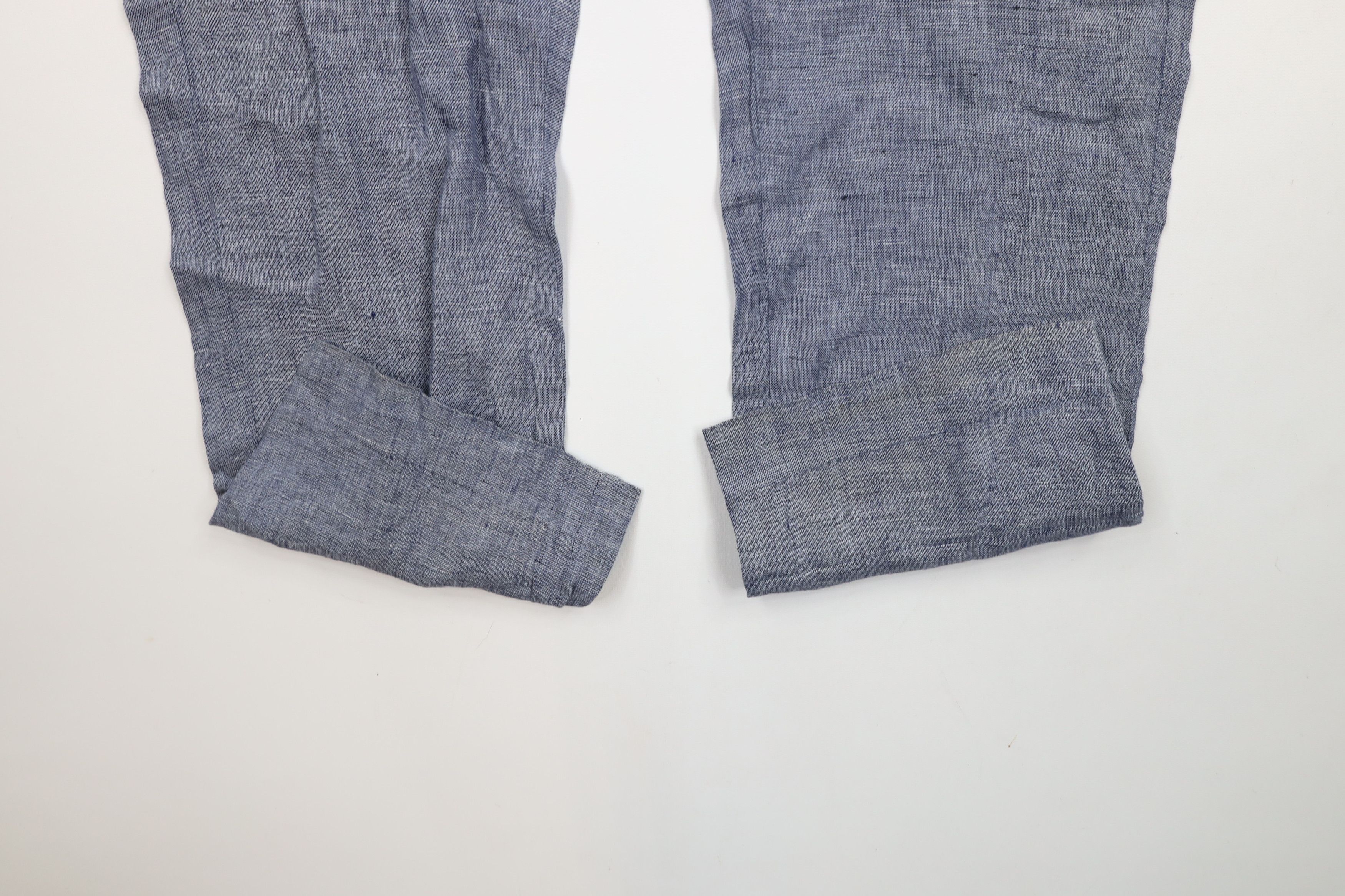 Vintage Vintage Streetwear Irish Linen Chambray Chino Pants Blue Size US 34 / EU 50 - 5 Thumbnail