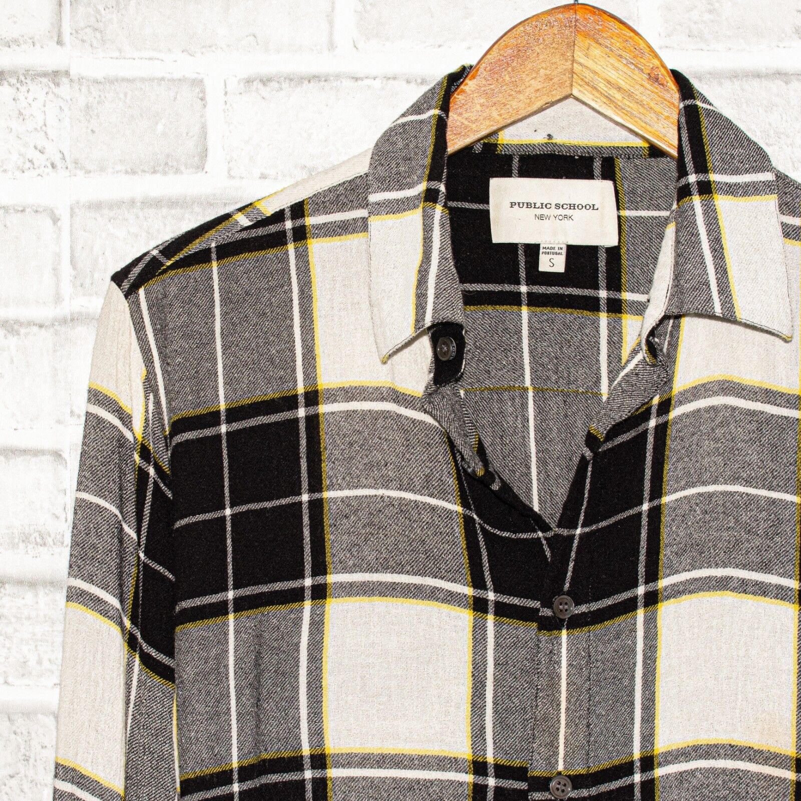 Public School Public School Trin Removable Art Patch Button up Shirt Plaid Size US S / EU 44-46 / 1 - 6 Thumbnail