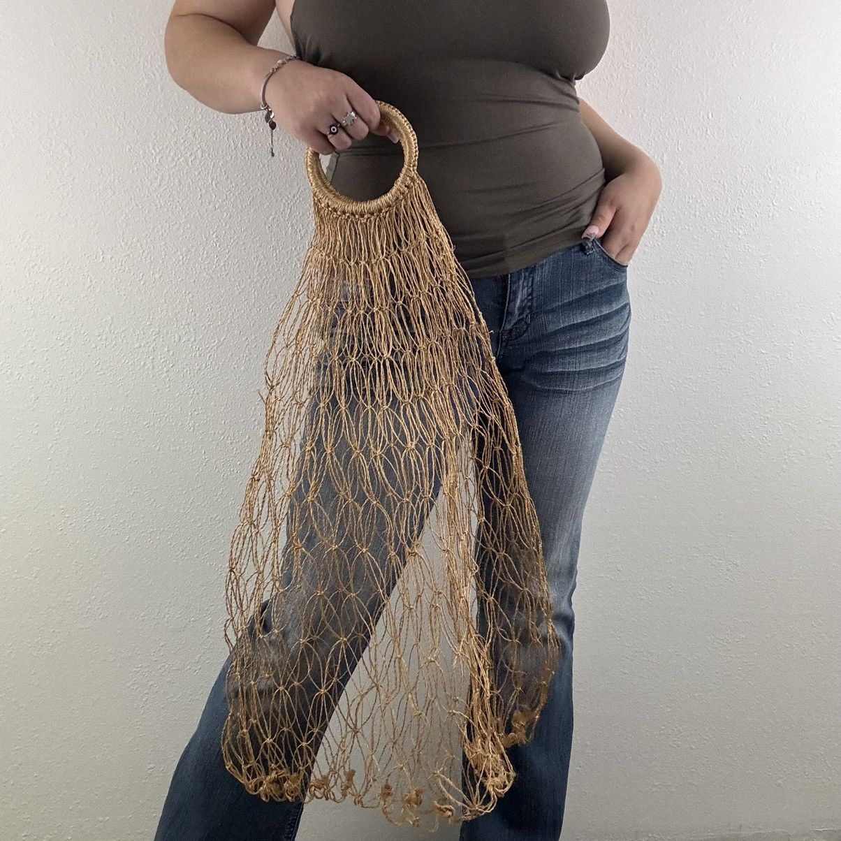 Vintage Vintage 90s Handmade Straw Farmers Market Large Tote Bag Size ONE SIZE - 1 Thumbnail