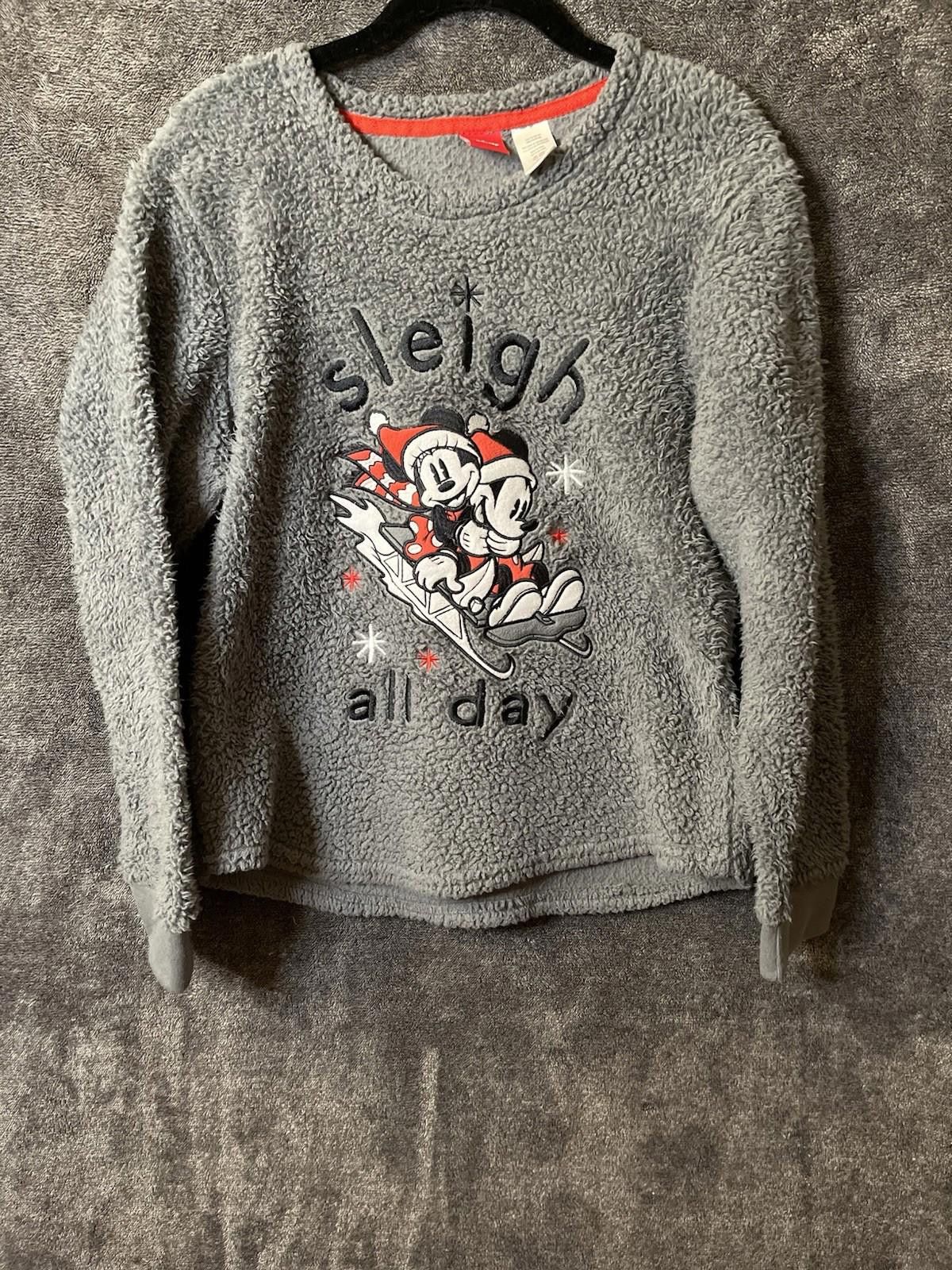 Grayers Disney Mickey Minnie Sleigh All Day Sherpa Fleece Large Size L / US 10 / IT 46 - 1 Thumbnail