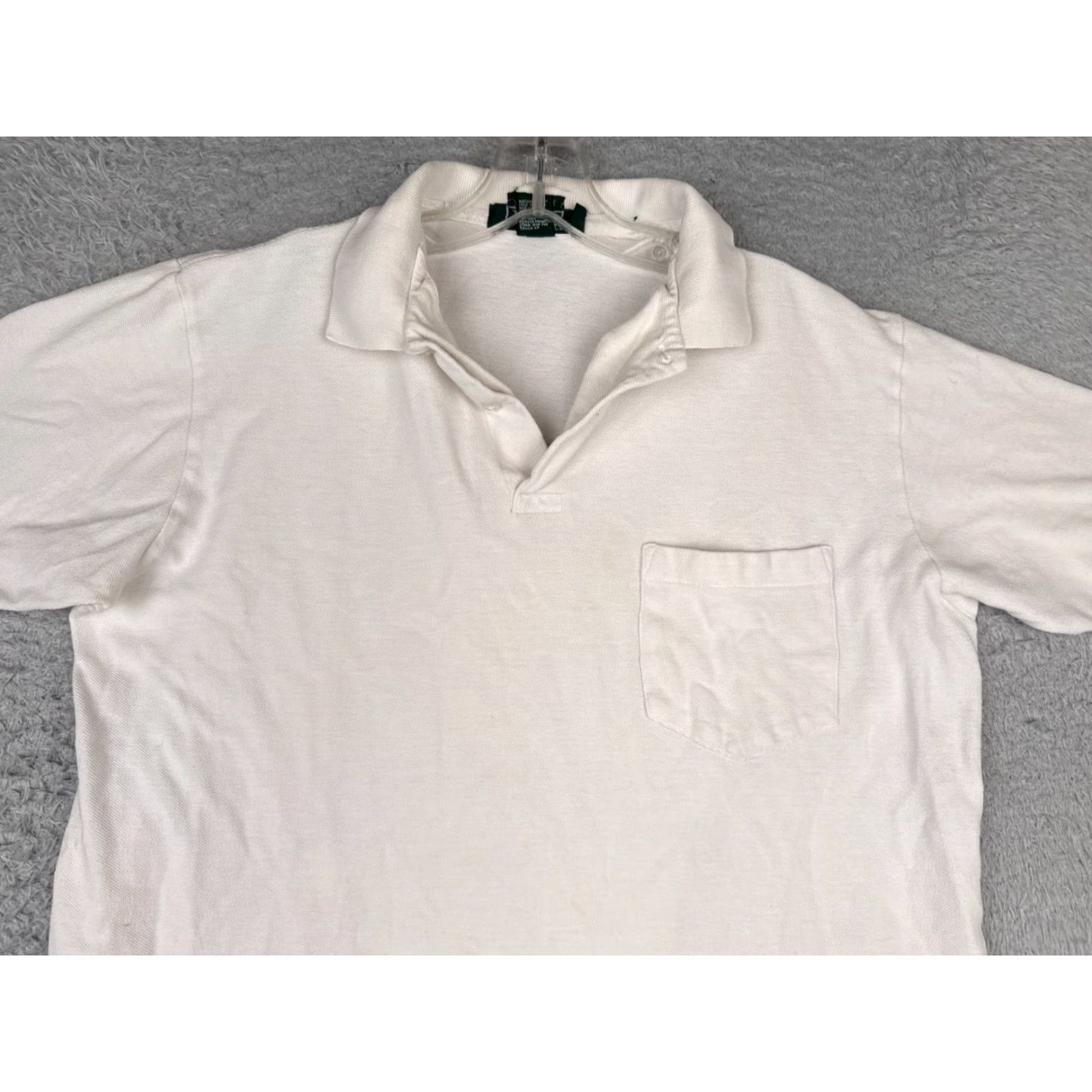 Ralph Lauren VINTAGE Ralph Lauren Polo Shirt Men XL White Cotton Pocket Polo Shirt Slim Read Size US XL / EU 56 / 4 - 4 Thumbnail
