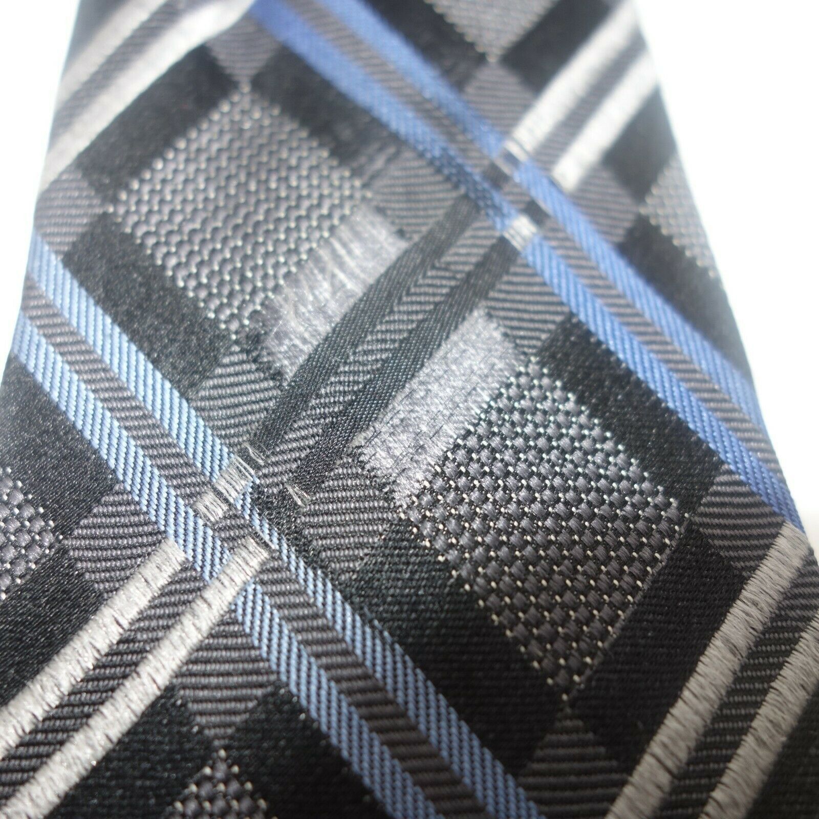Michael Kors Michael Kors Classic Men's Tie Gray Windowpane Argyle Size ONE SIZE - 6 Thumbnail
