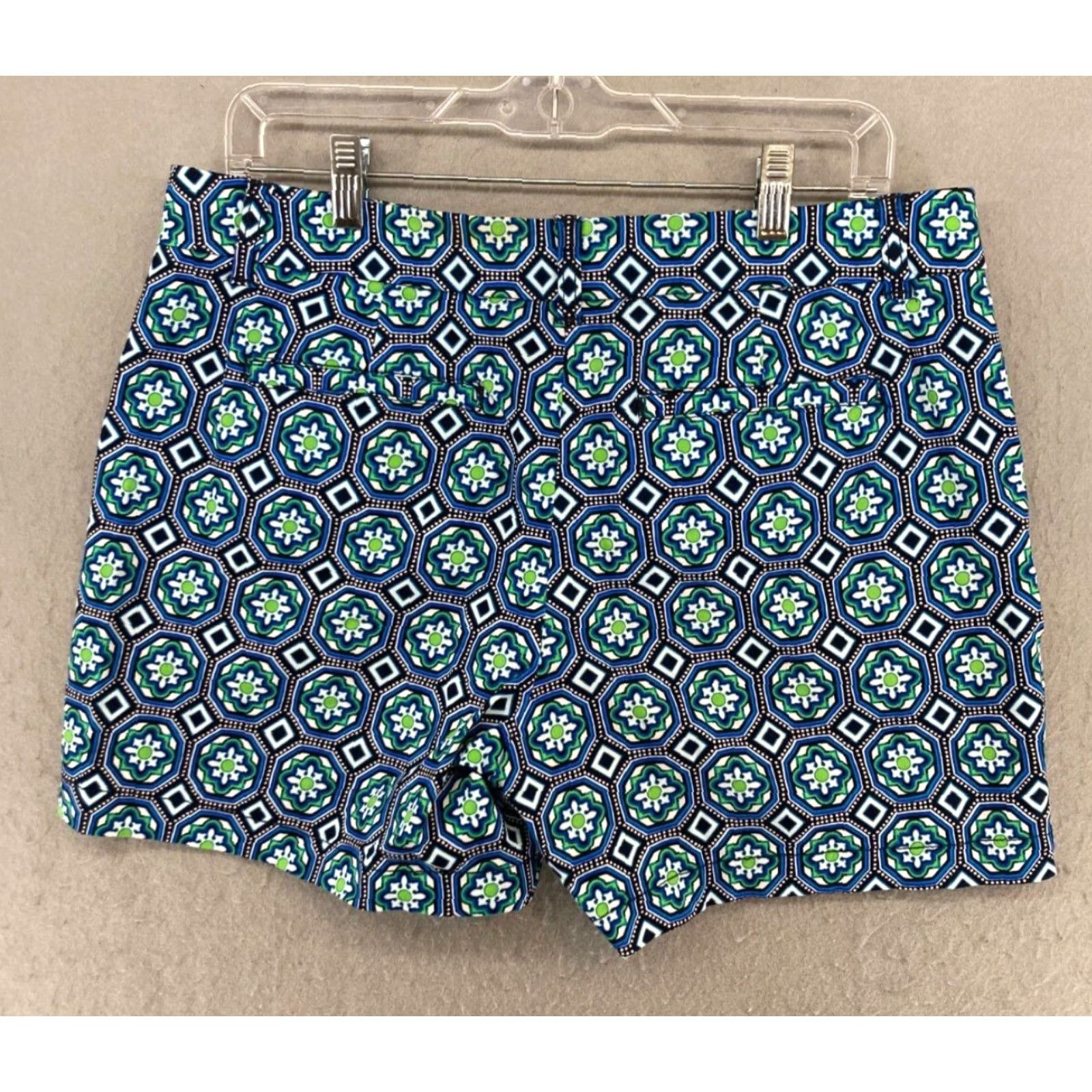 Vintage Crown Ivy Shorts 10 Blue Geometric Boho Pockets Womens Size 32" / US 10 / IT 46 - 7 Thumbnail