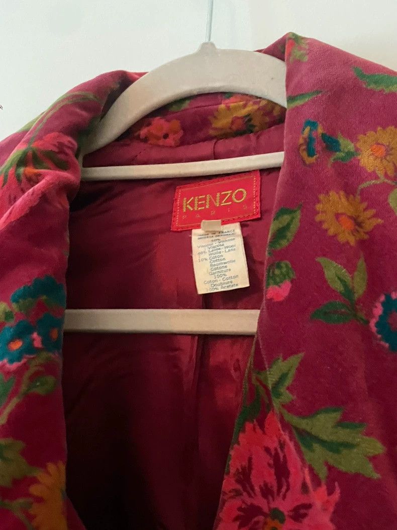 KENZO Linen and floral velvet waistcoat