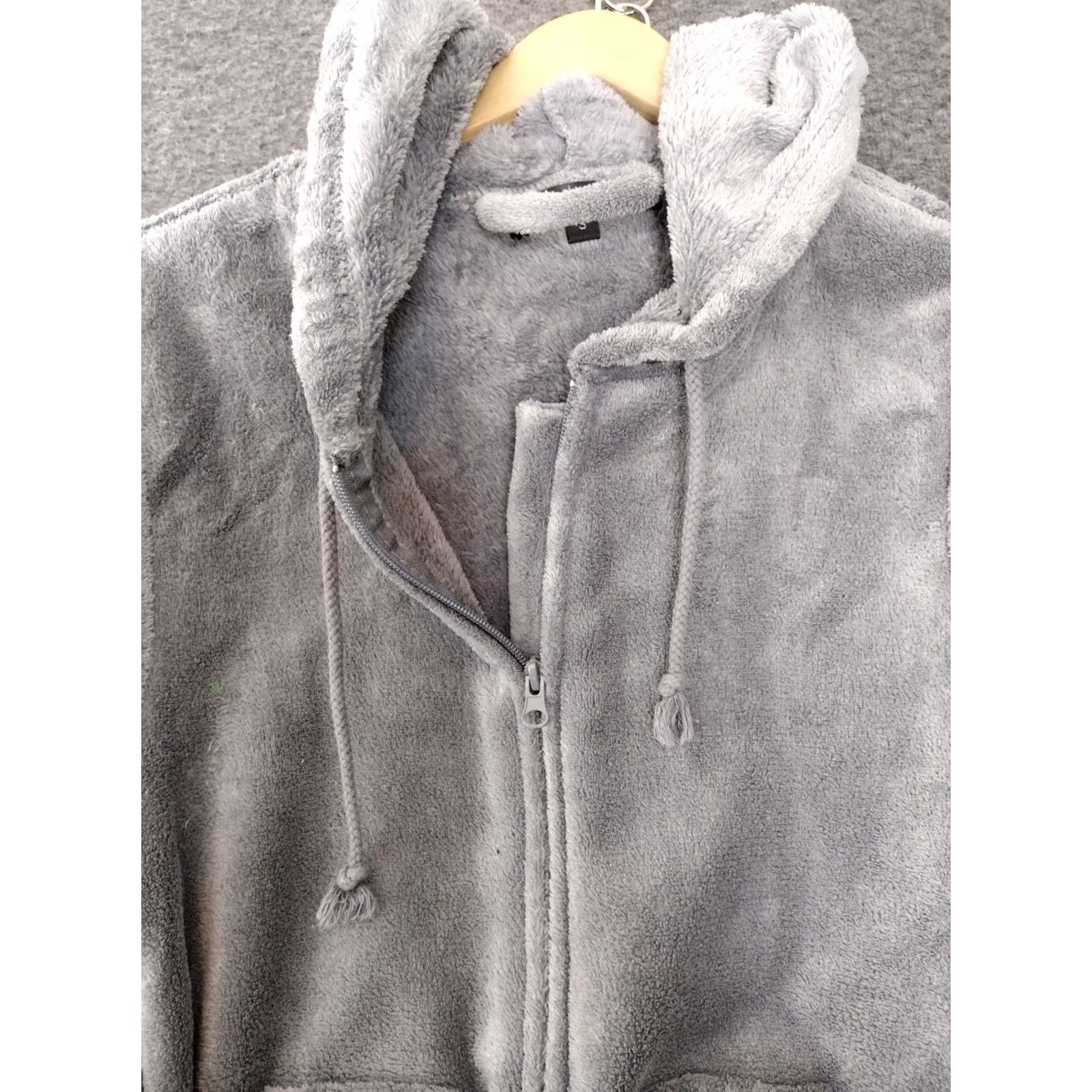 Vintage Alexander Del Rossa Women's S Fleece One Zee Pajamas Hooded Footed Gray One Piece XS? Size ONE SIZE - 3 Thumbnail