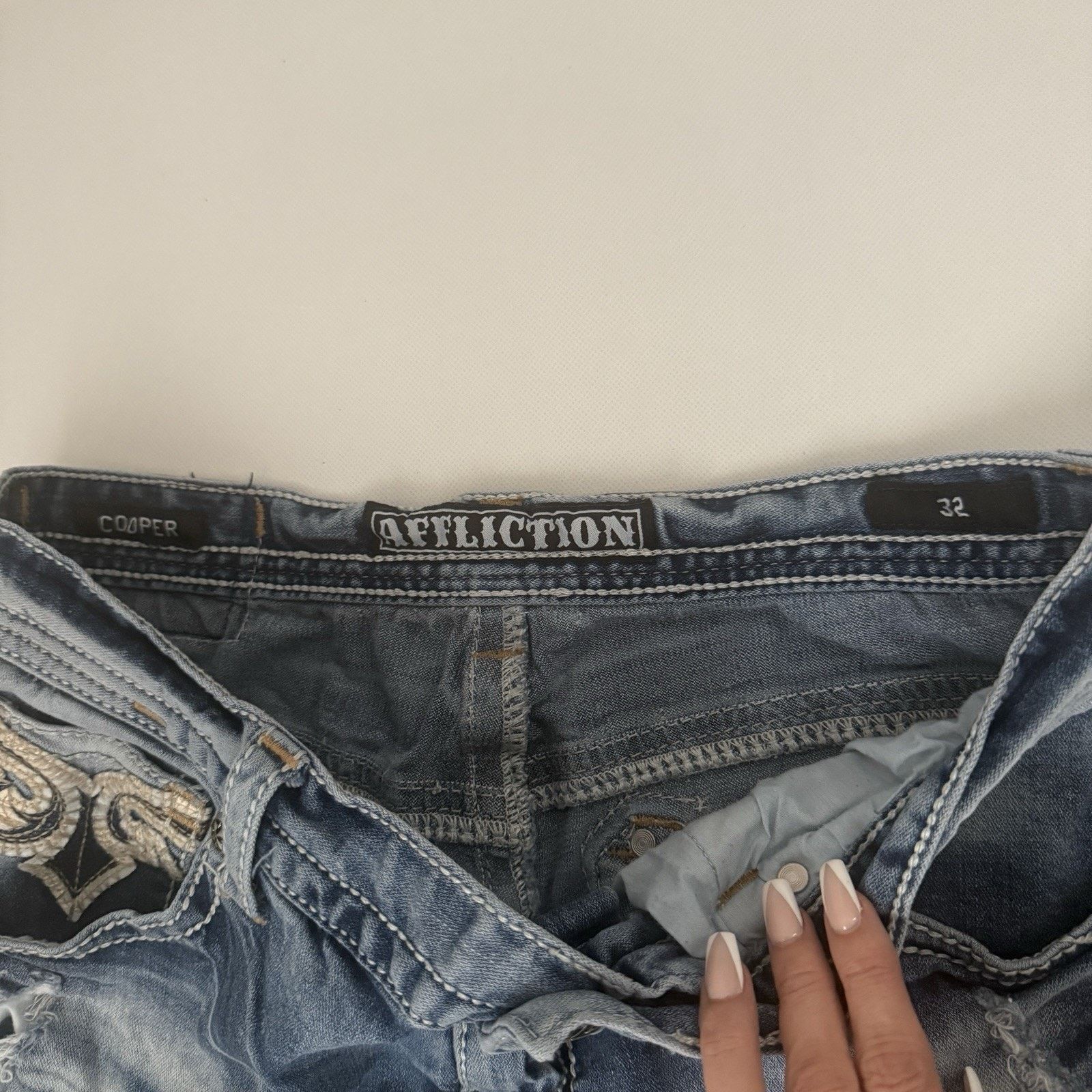Affliction Vtg Y2K Affliction Cooper Baggy Relaxed Boot Distressed Jean Size US 32 / EU 48 - 3 Thumbnail